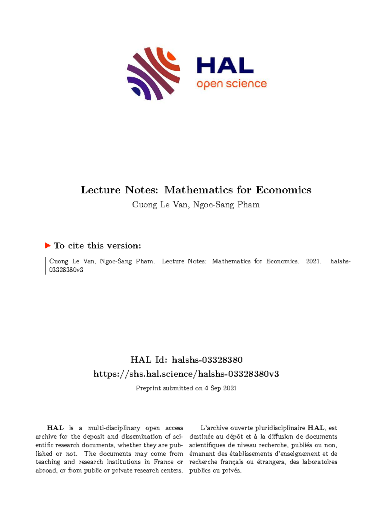 Lecture Notes: Mathematics for Economics (Revision for Exam) - Studocu
