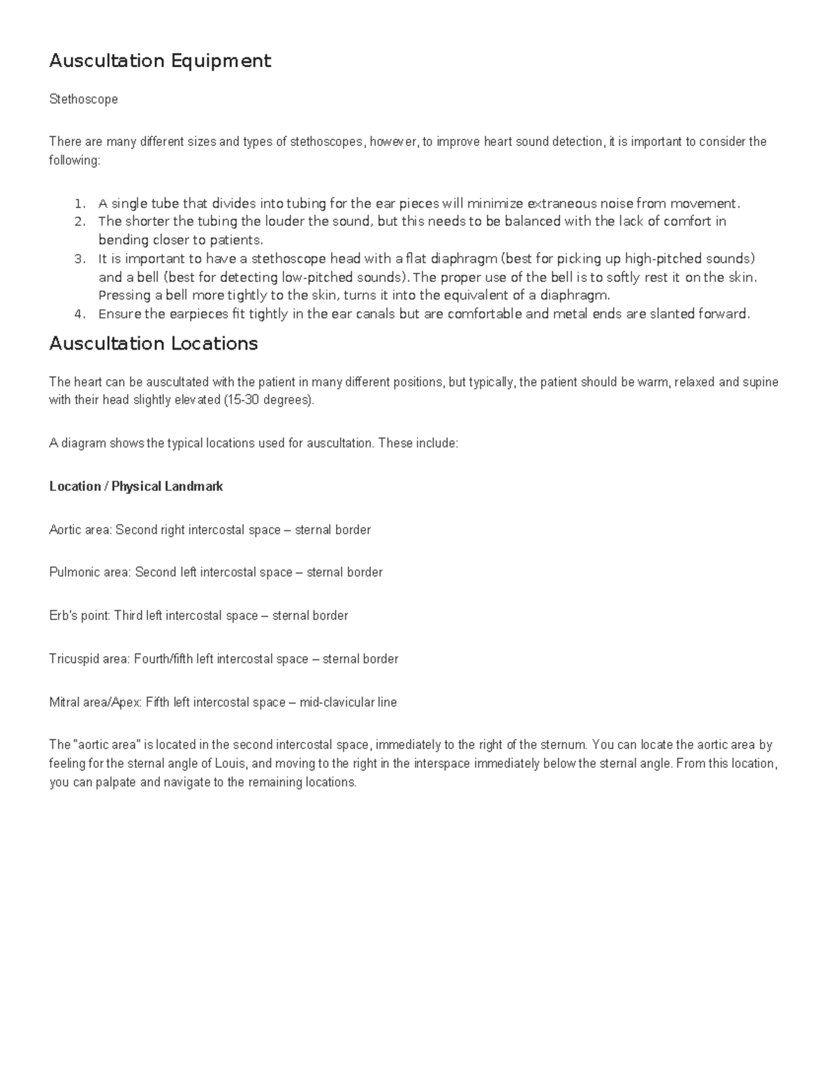 I Human Auscultation tips - Auscultation Equipment Stethoscope There ...