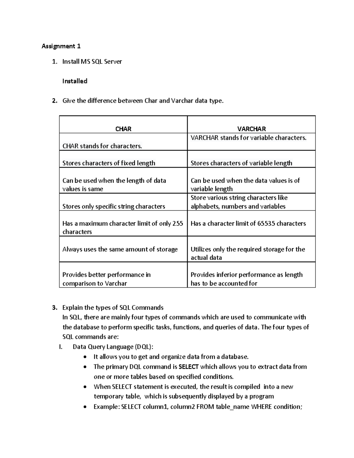 SQL Assignment 1 - Key Concepts in Database Management (DS101) - Studocu
