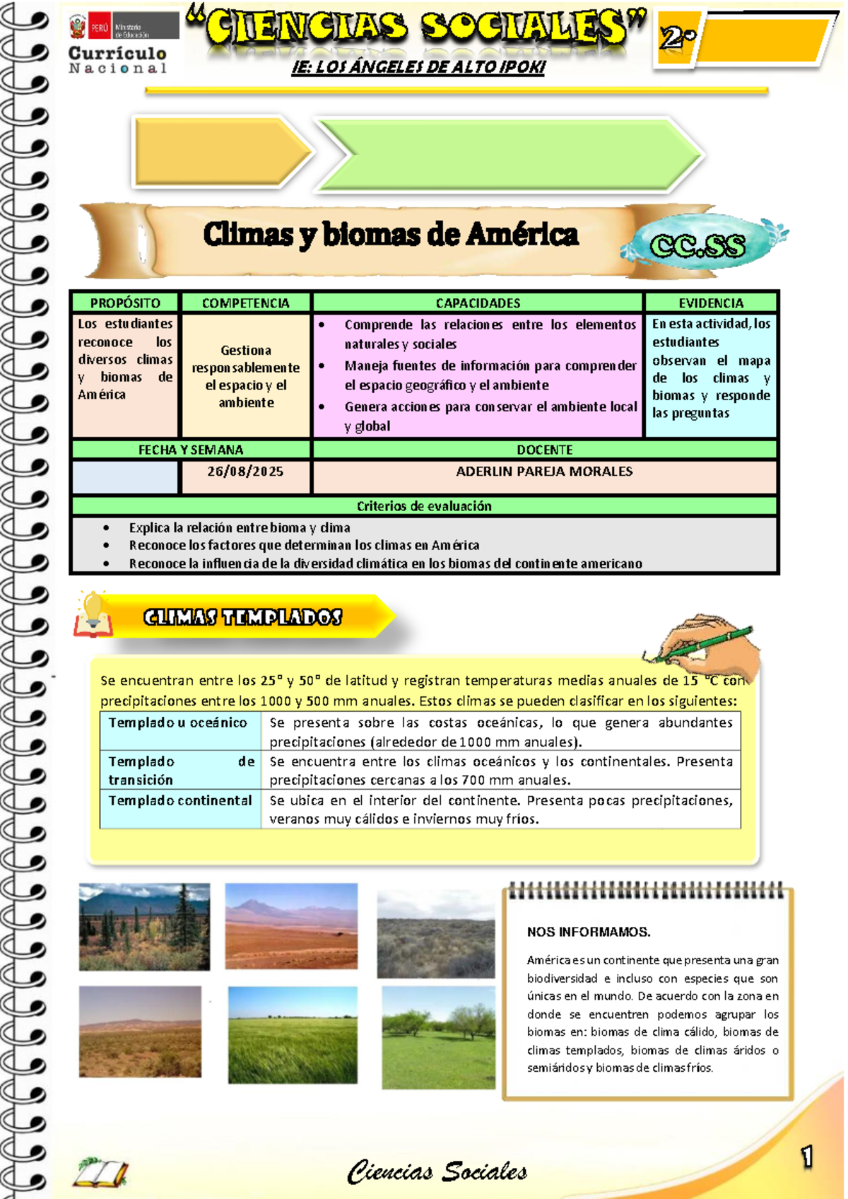 IE: CLIMAS Y BIOMAS DE AMÉRICA - ACTIVIDAD DE CIENCIAS SOCIALES - Studocu