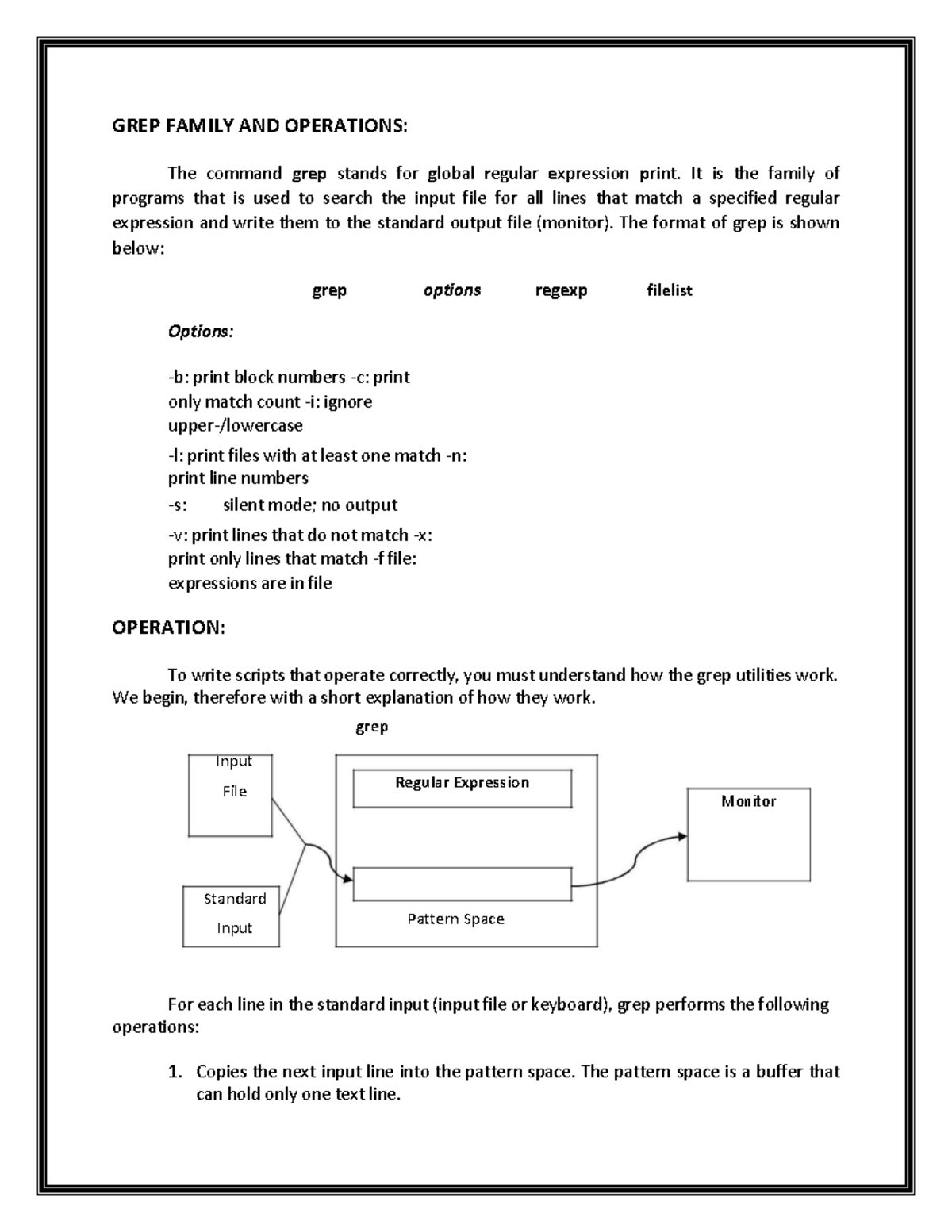 GREP Utilities and Their Operations in Unix Programming Systems - Studocu