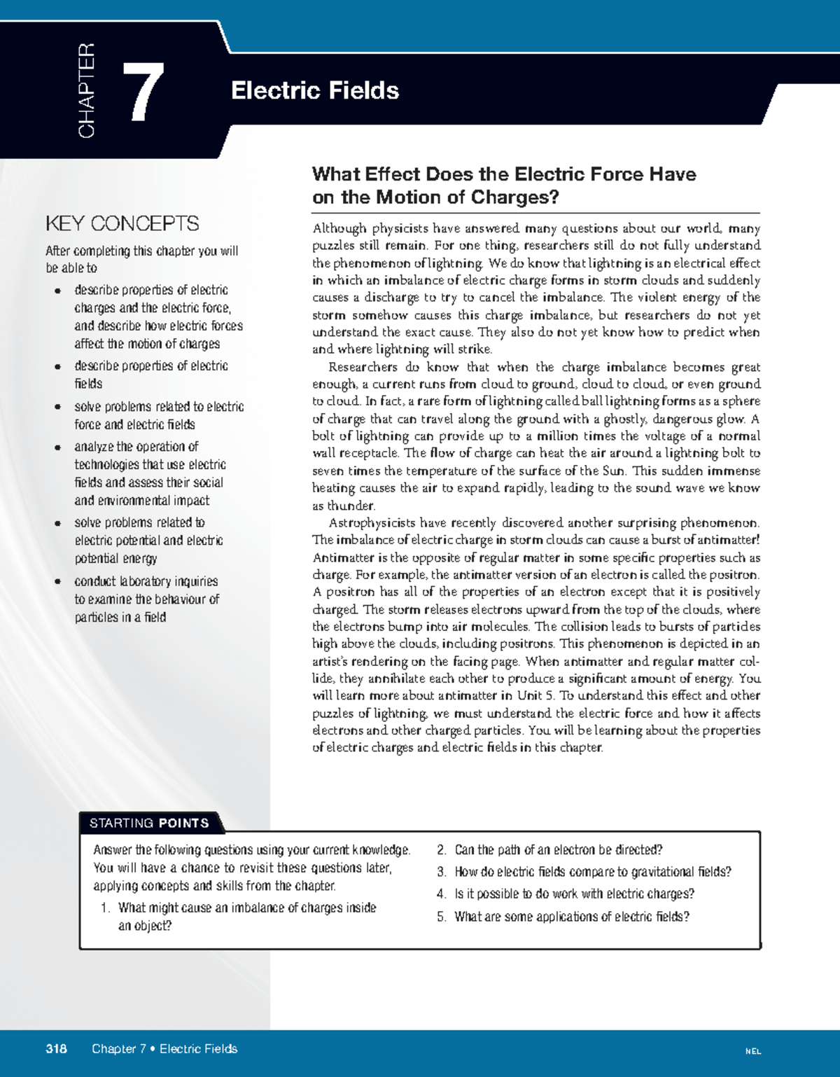 Physics 12U: Chapter 7 - Electric Fields and Their Effects on Charges ...