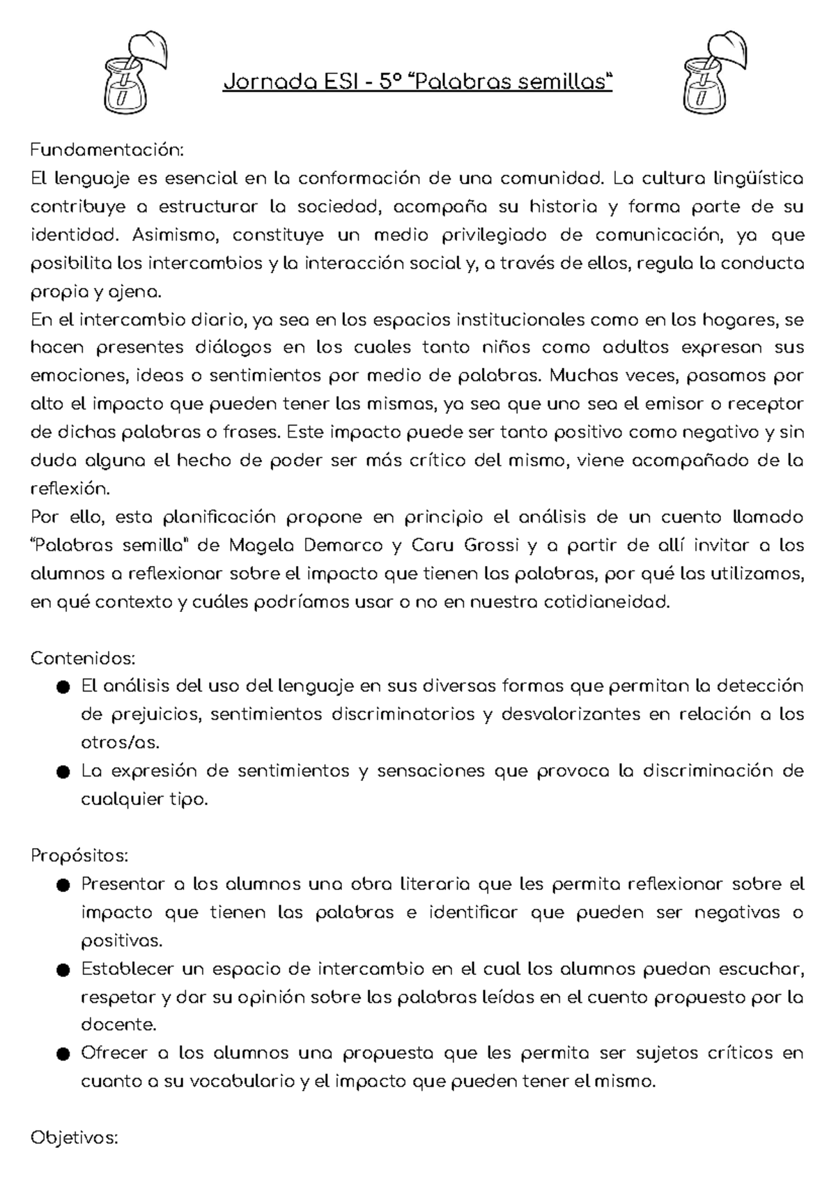 Jornada ESI - 5° 2024: Reflexiones sobre "Palabras Semilla" - Document Preview