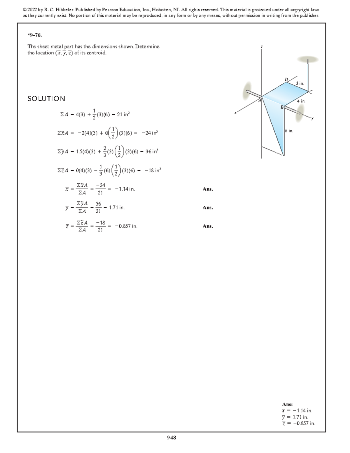 SWK 15th Ed Solution Manual: Centroid Calculation for Sheet Metal - Studocu