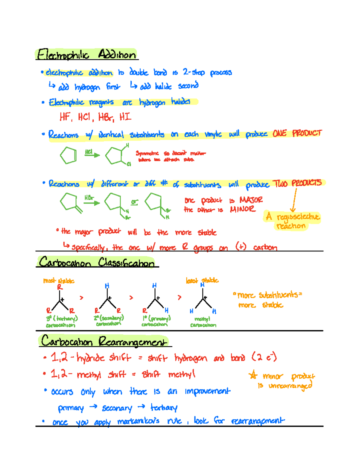 Chemistry 101: Chapter 5 Study Guide on Electrophilic Addition and ...