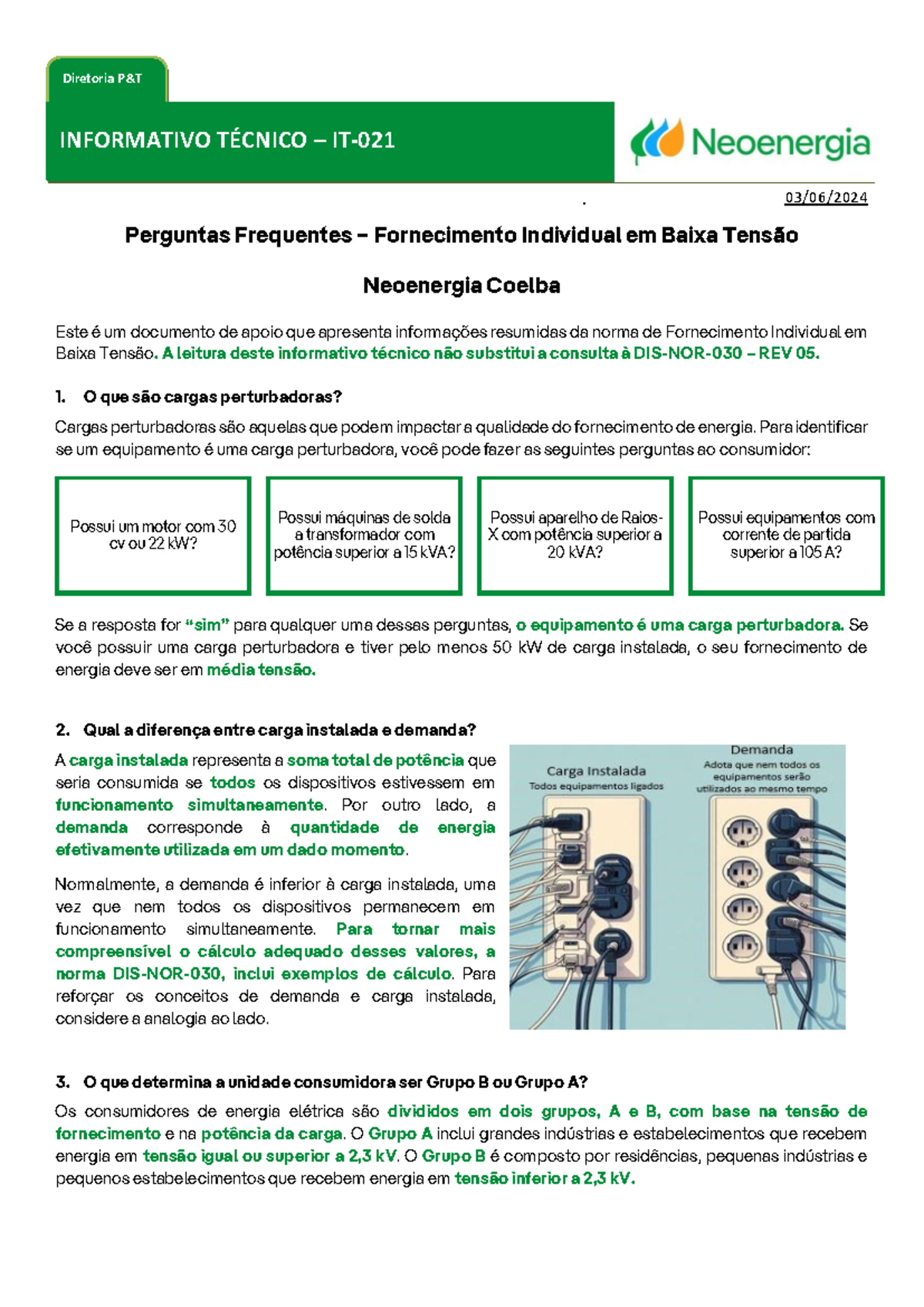 Coelba FAQ: Fornecimento Individual em Baixa Tensão - Informativo ...