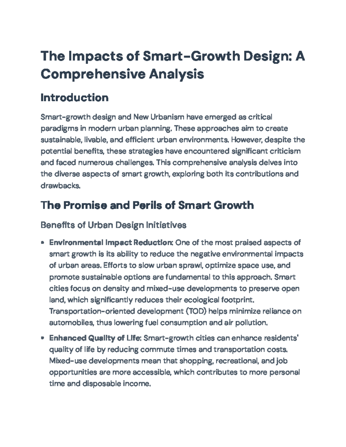 Smart Growth Analysis: Benefits, Challenges, and Community Engagement ...