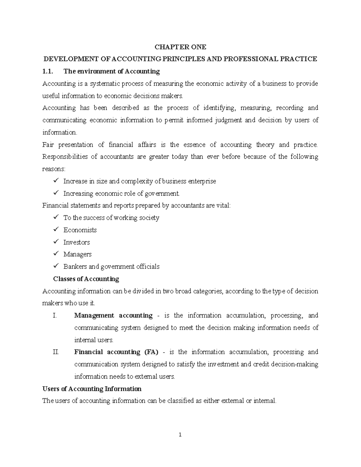Chapter 1 Accounting Fundamentals Ii Lecture Notes Summary Studocu