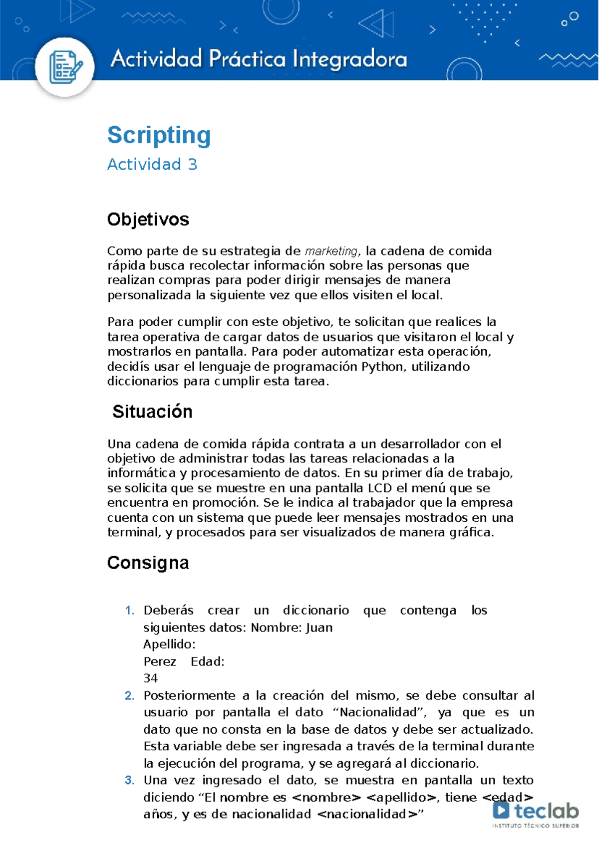 Actividad Práctica 3 - Scripting en Python para API3 - Studocu