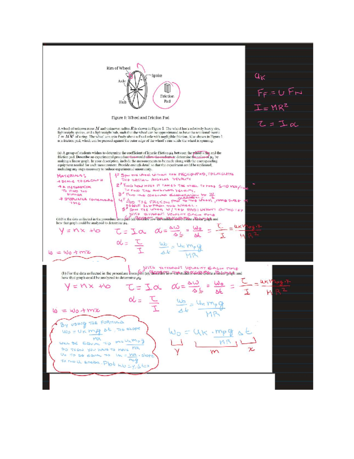 AP Physics C FRQ 1: Wheel Dynamics and Friction Analysis - Studocu