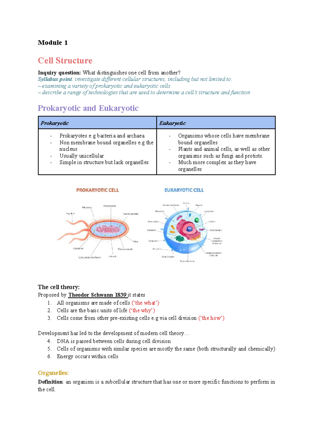 Year 11 Prelim Bio Notes: Cell Structure & Function Insights - Studocu