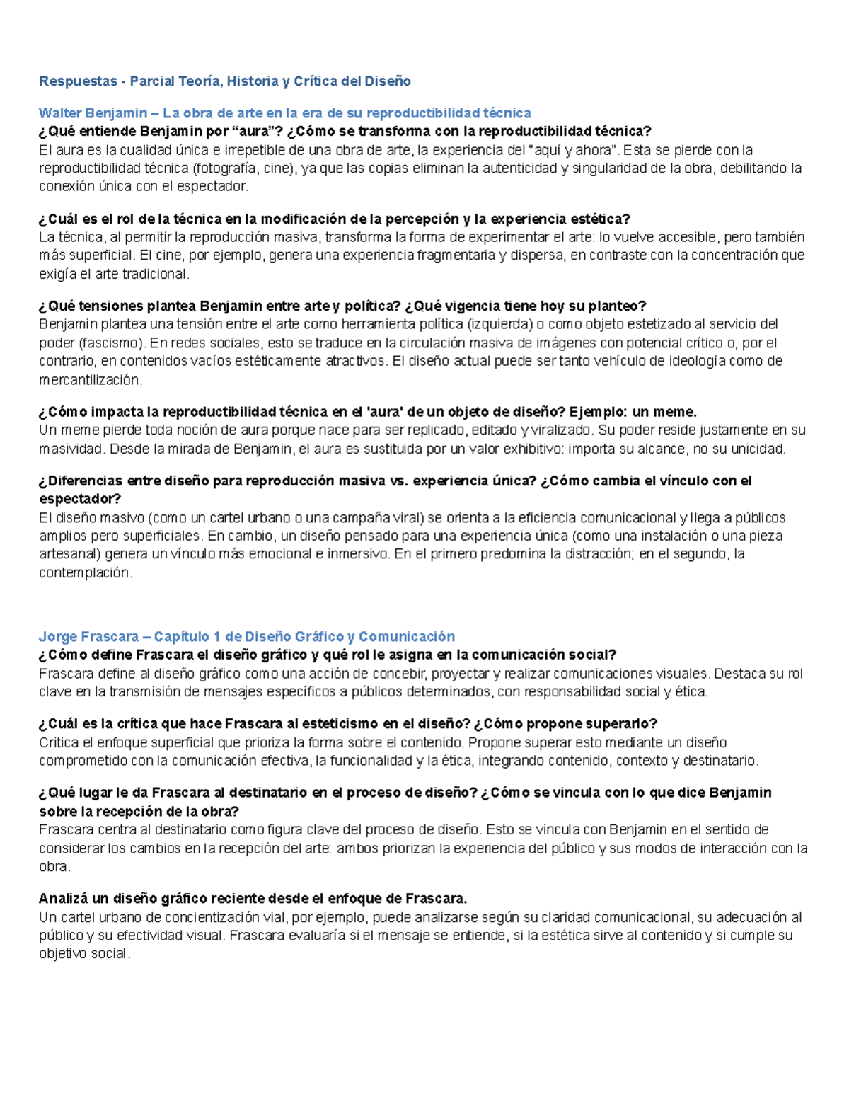 Respuestas Parcial Teoría, Historia y Crítica del Diseño (TDHCD) - Document Preview