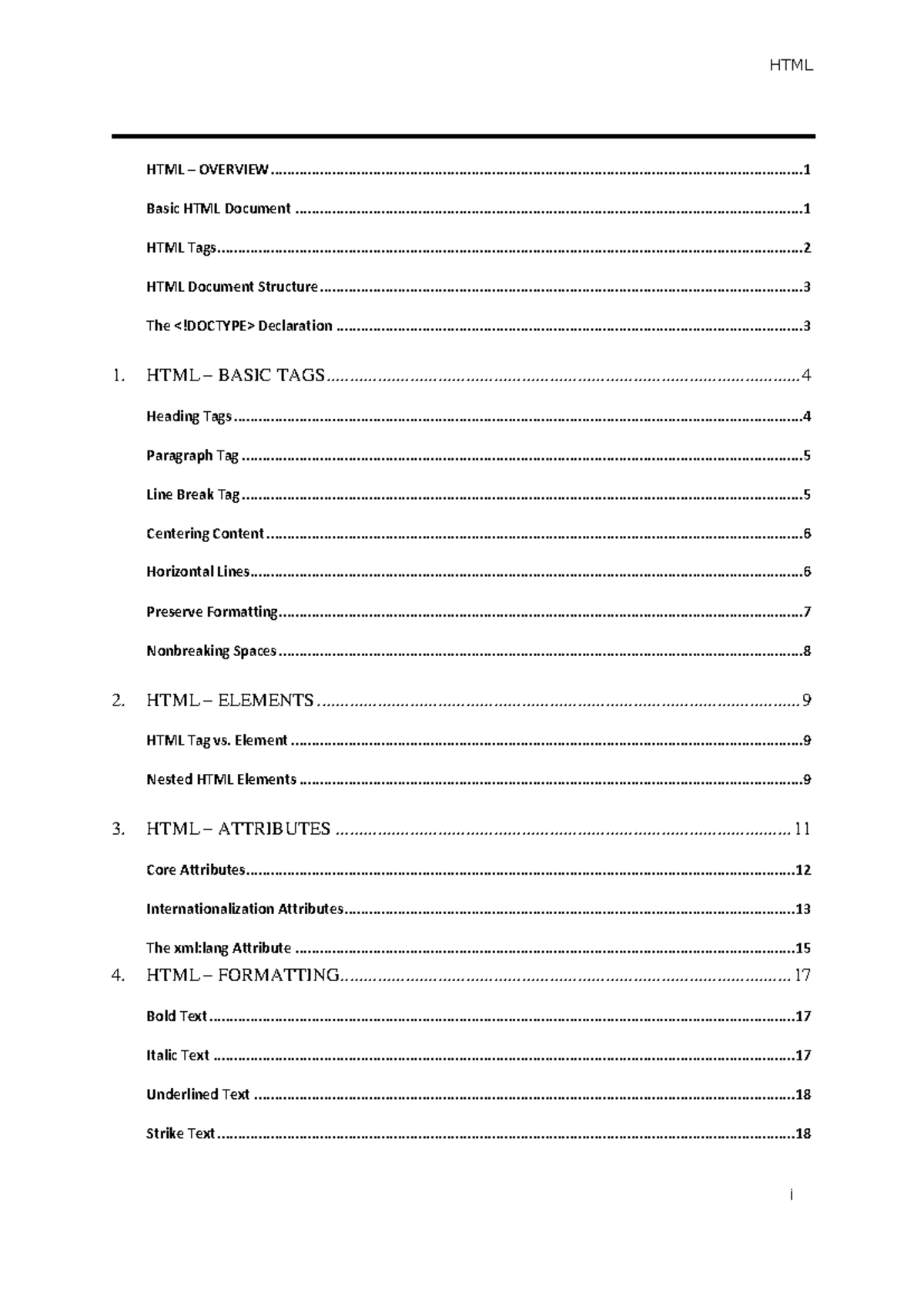 HTML Overview: Essential Tags and Document Structure for CS101 - Studocu