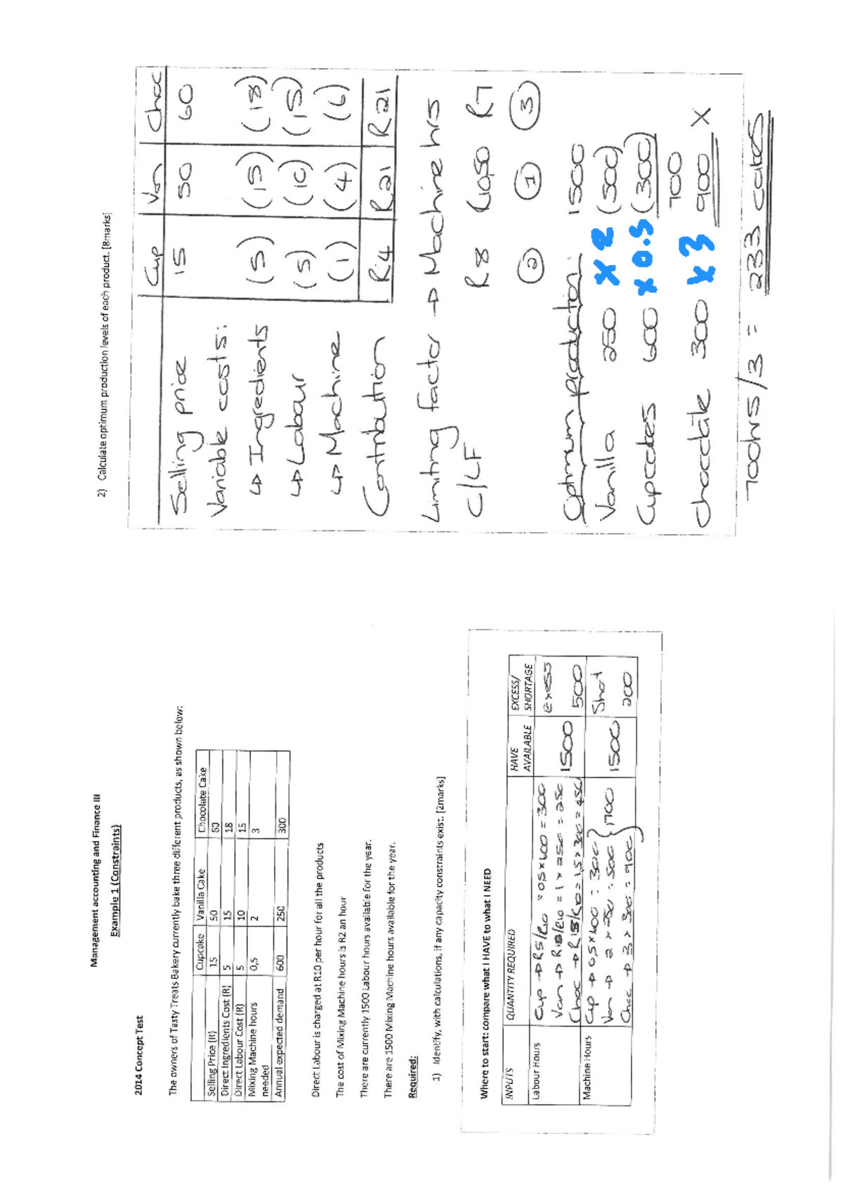 Management Accounting & Finance Lecture: Capacity Constraints Examples ...