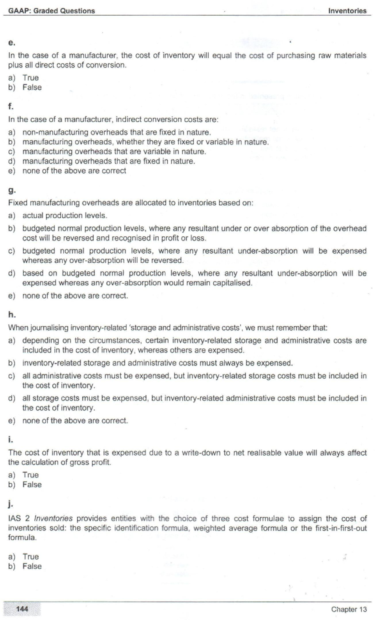 GAAP: Graded Questions on Inventories Q13.1(1) 2025 - Studocu
