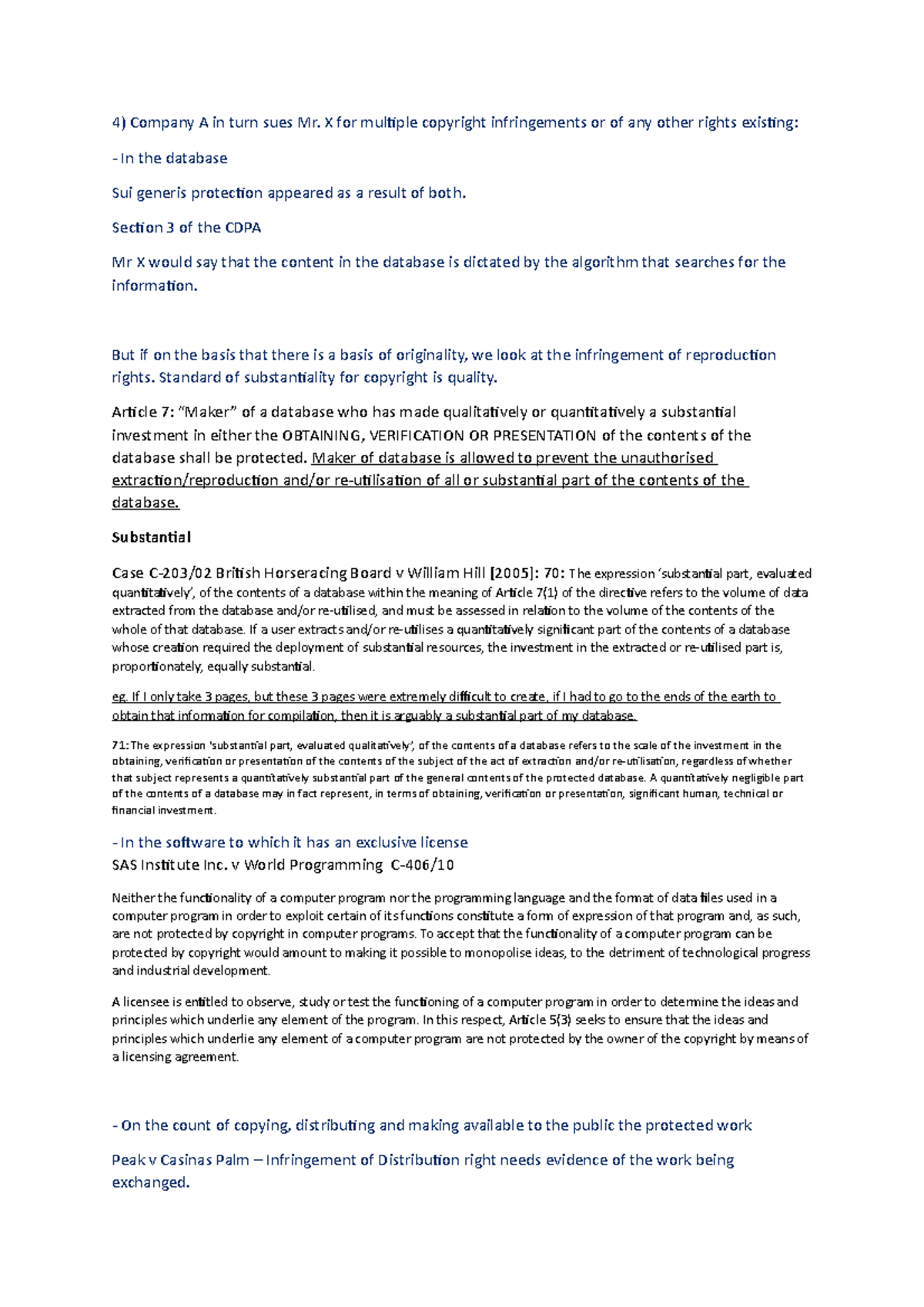 Copyright Infringement Case Analysis: Tutorial 4 IP - Studocu