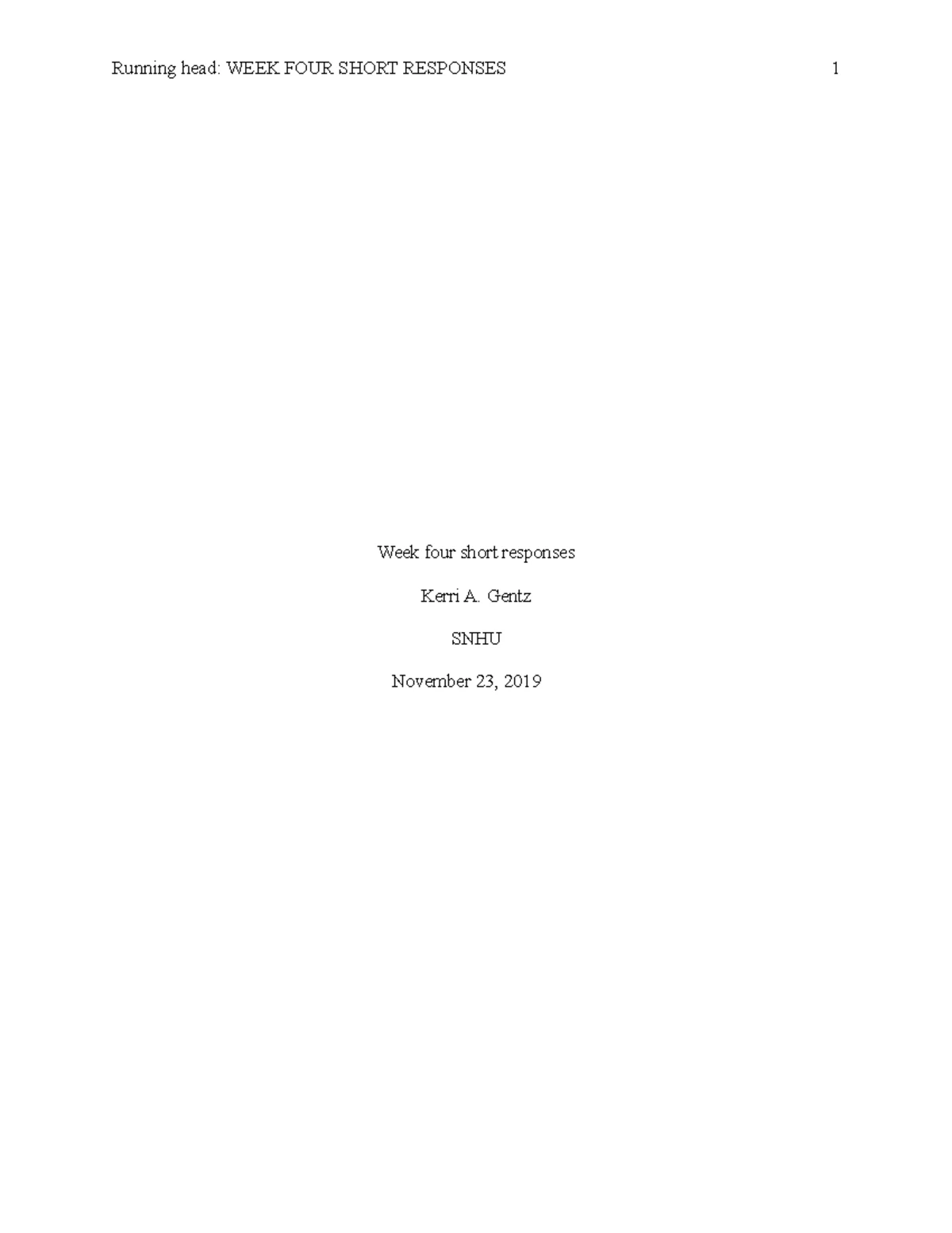 HIS 200 WEEK 5 Discussion Assignment - Running head: DISCUSSION ...
