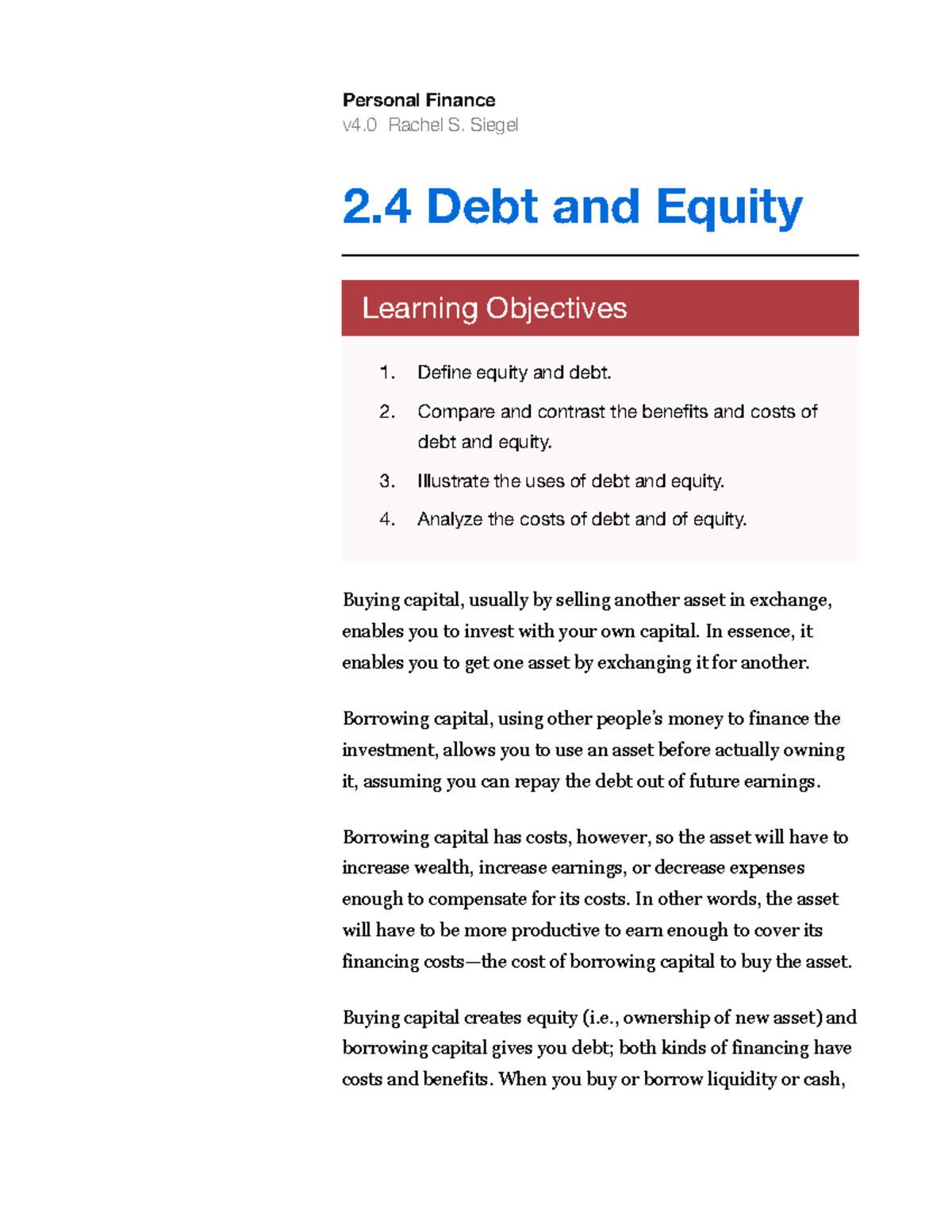 Understanding Debt and Equity in Personal Finance (PF 101) - Studocu