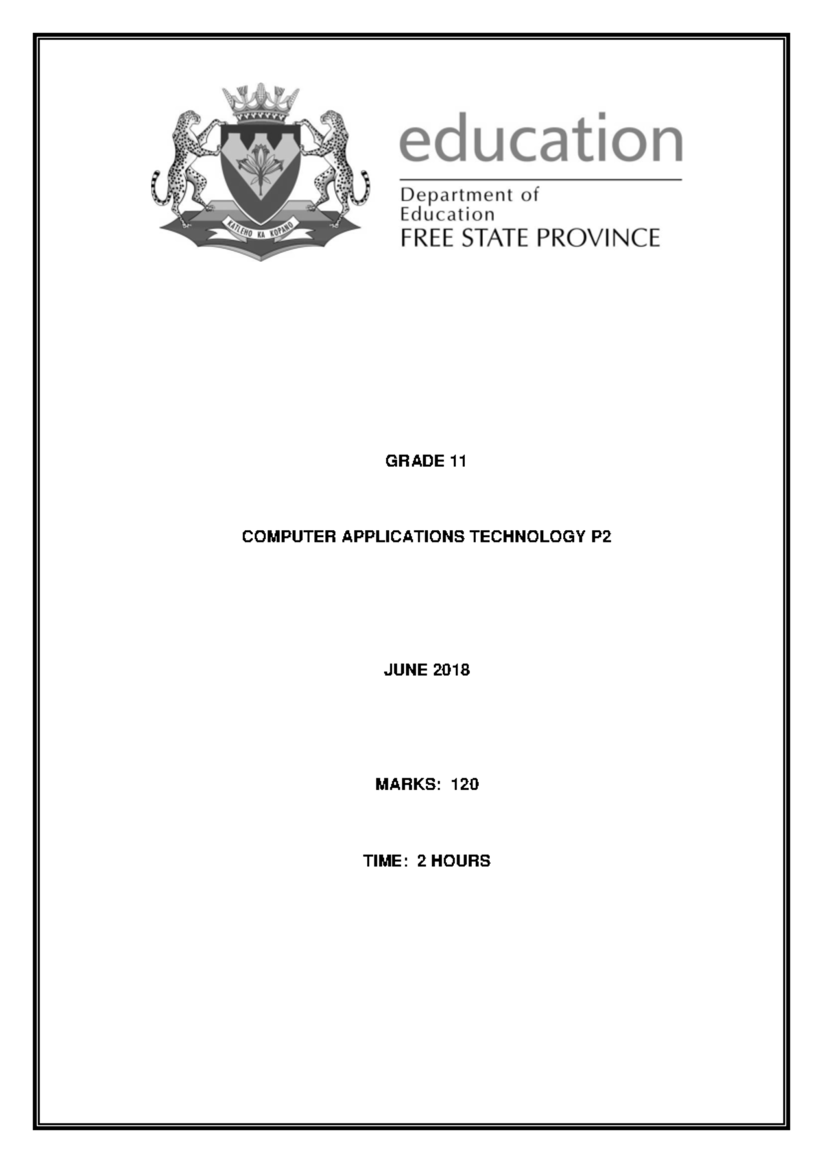 Gr 11 Computer Applications Tech P2 June 2018 Exam Paper & Answers ...