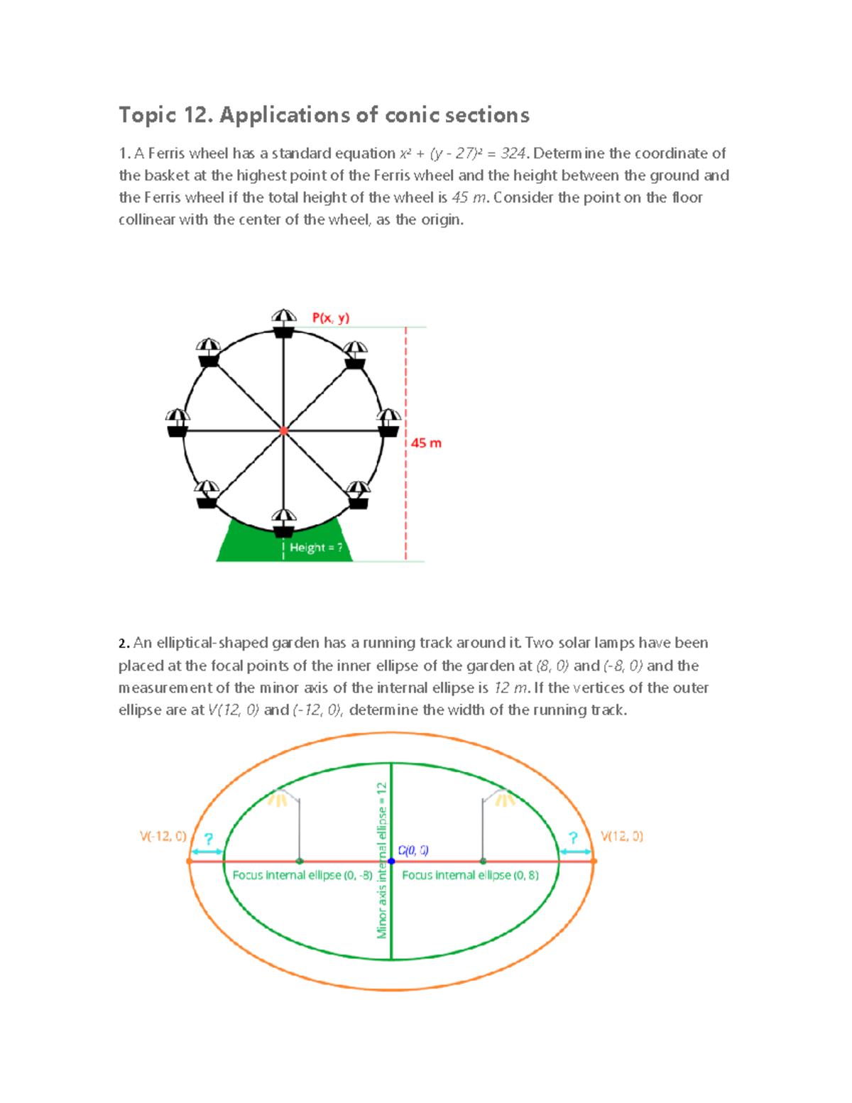 Topic 12 - Matematicas de repaso - Topic 12. Applications of conic ...