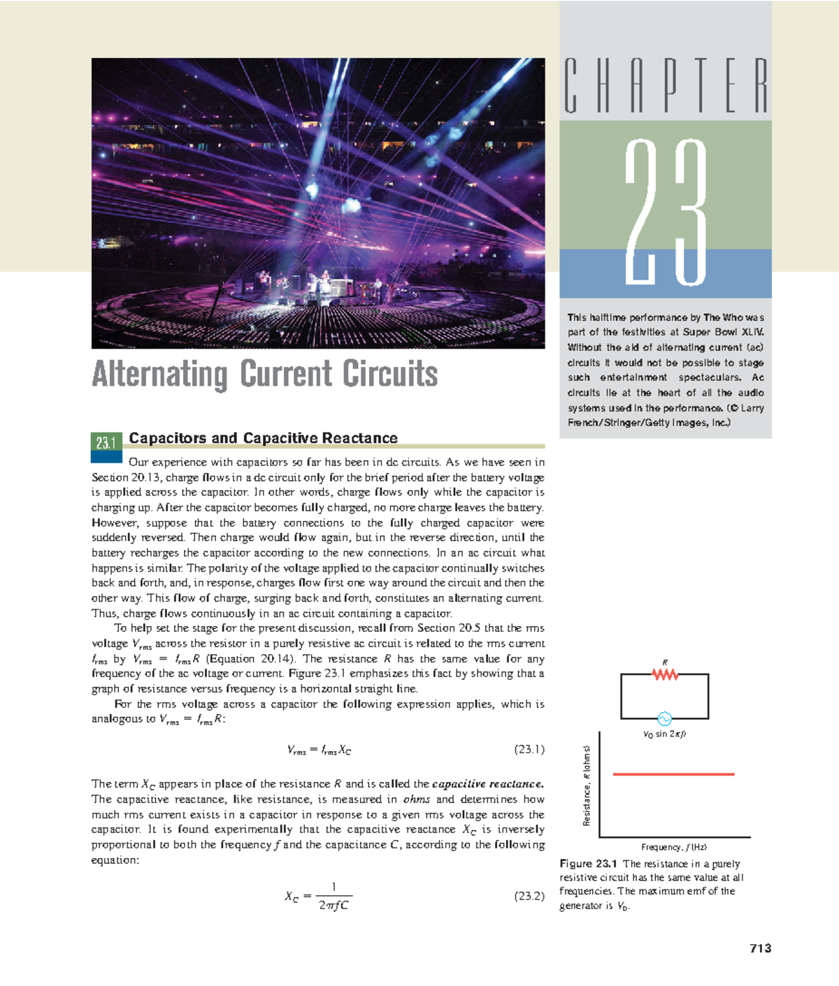 Chapter 23 - Alternating Current Circuits - CHAPTER 23 This halftime ...