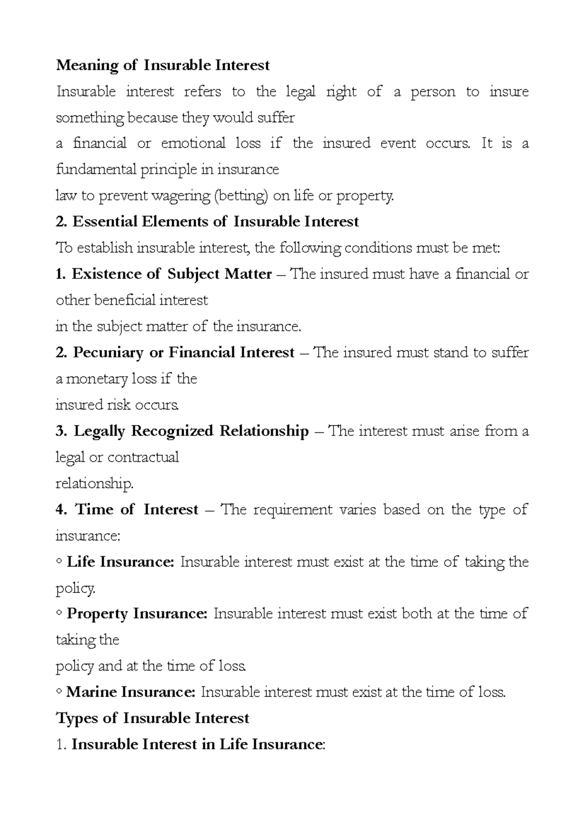 Insurable Interest Notes: Understanding Key Principles and Elements ...