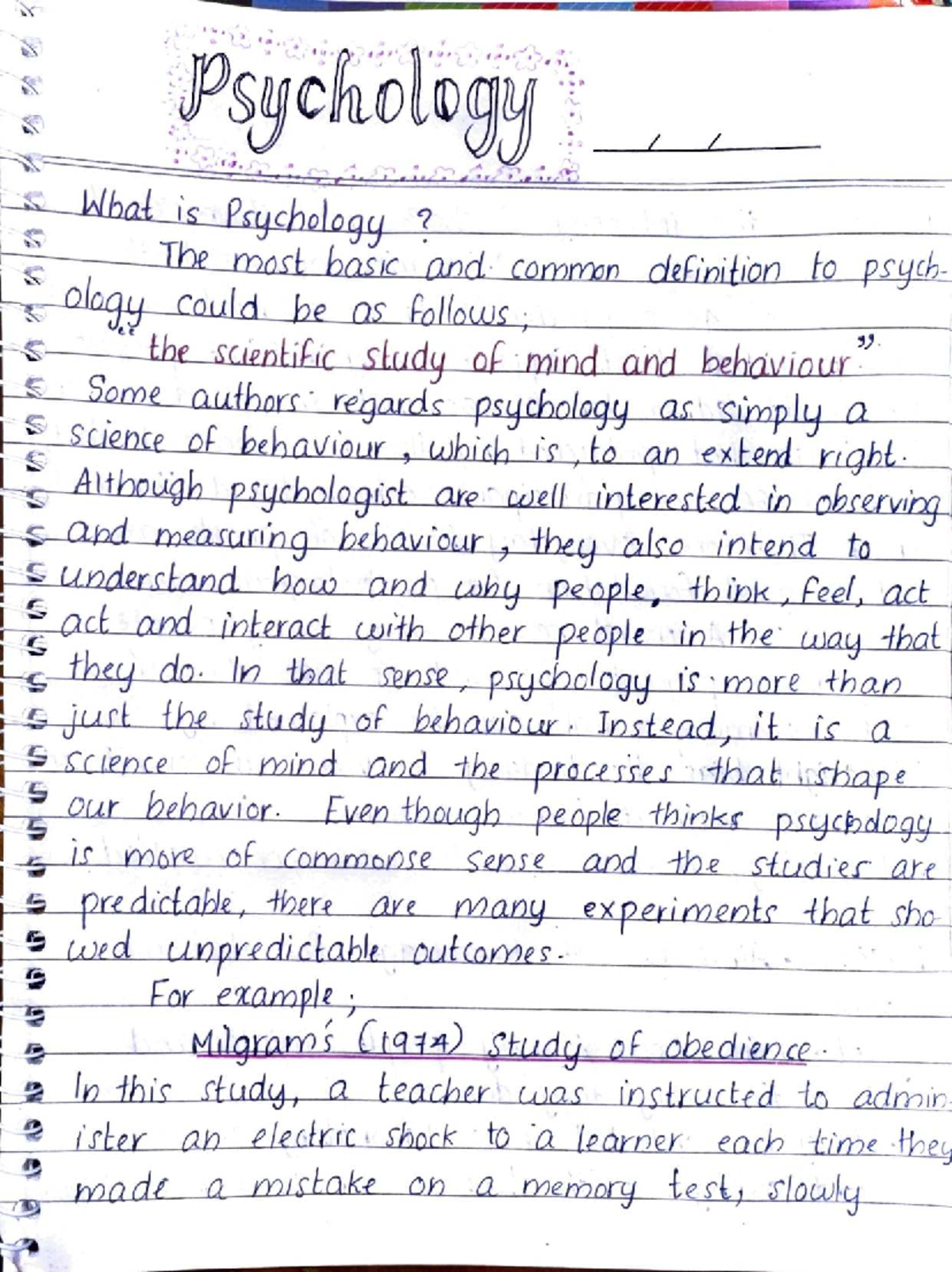 PSY 101: Definition of Psychology and Its Key Concepts - Studocu