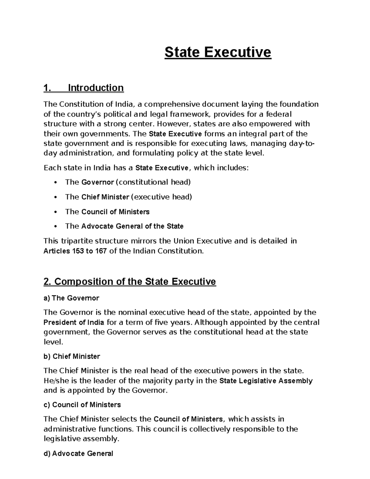 State Executive: Overview, Functions, and Challenges in Governance ...