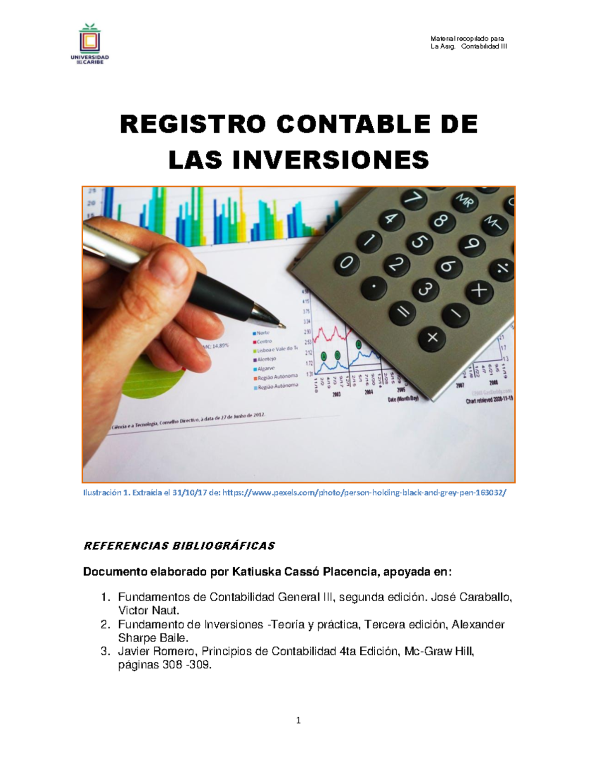 Contabilidad III: Registro Contable de Inversiones - Unidad 1 - Studocu