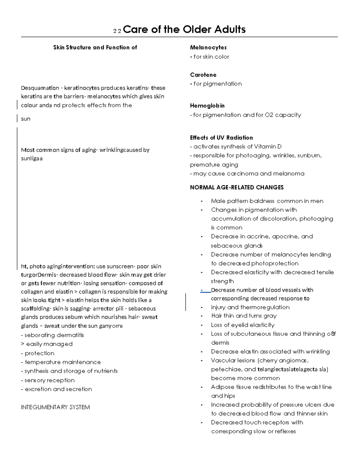 Care of Older Adults - Midterm Study Notes - Studocu
