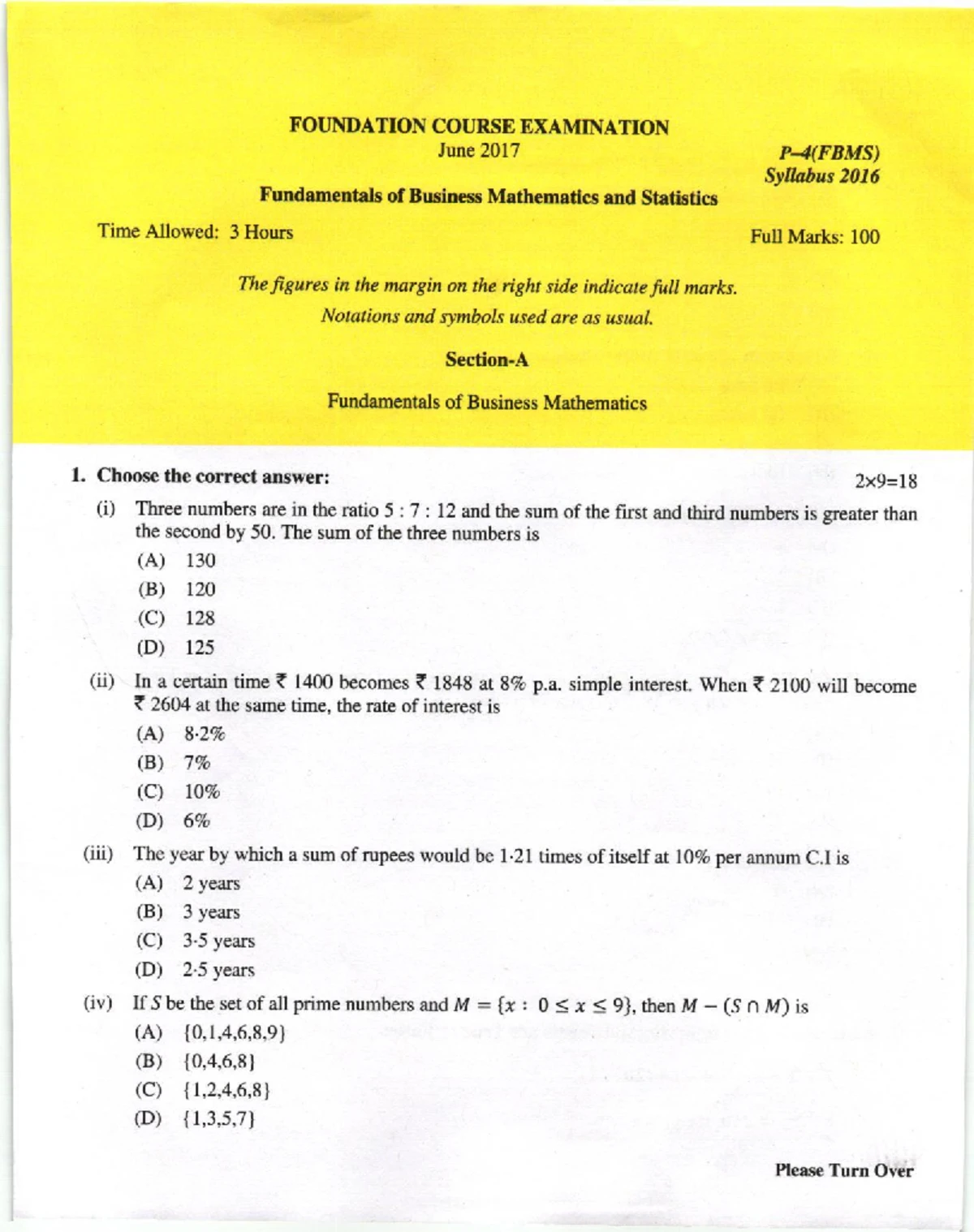 CS1A - Actuary - Institute of Actuaries of India Subject CS1-Actuarial ...