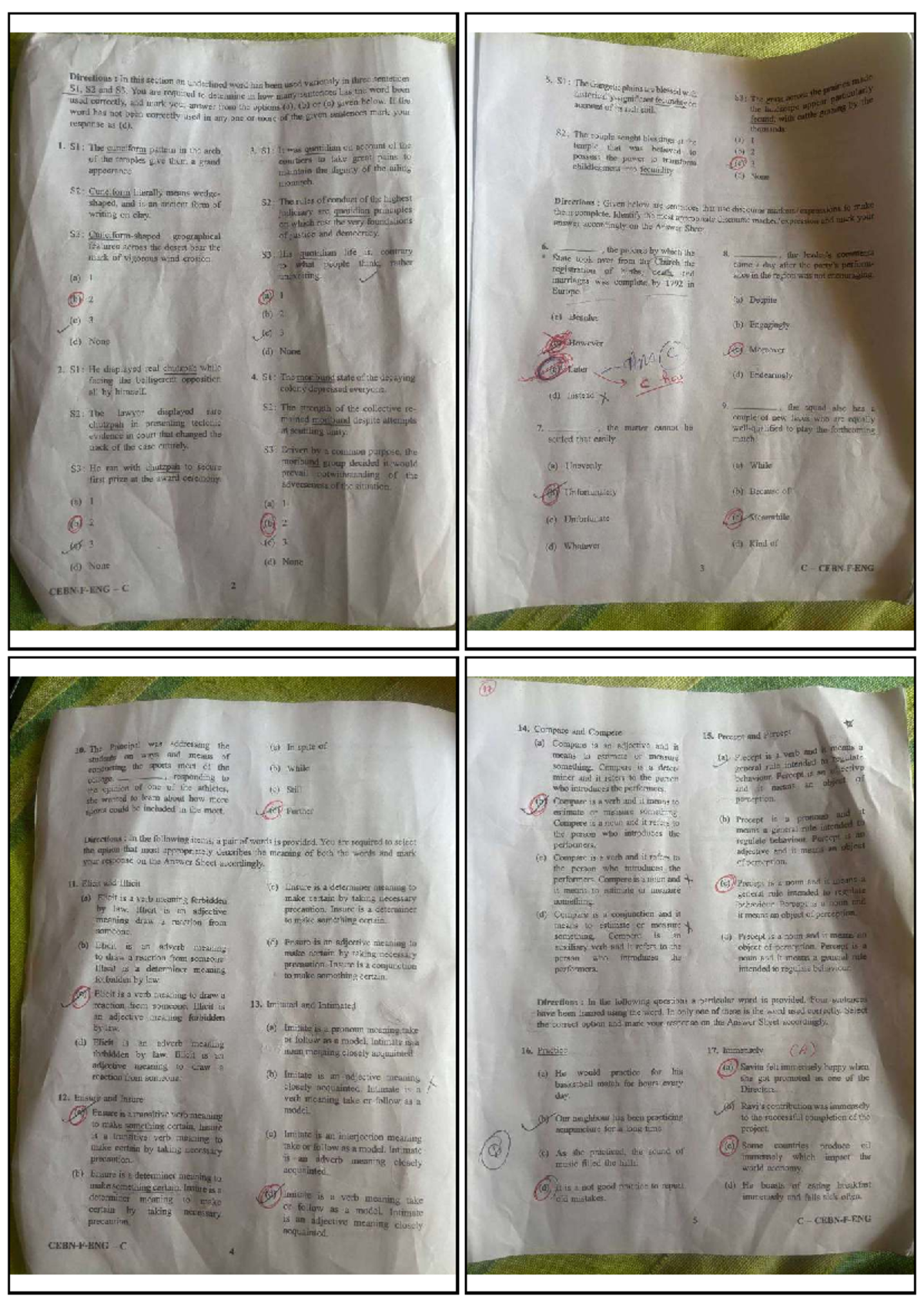 CDS 1 2025 - English Answer Key & Practice Questions - Studocu