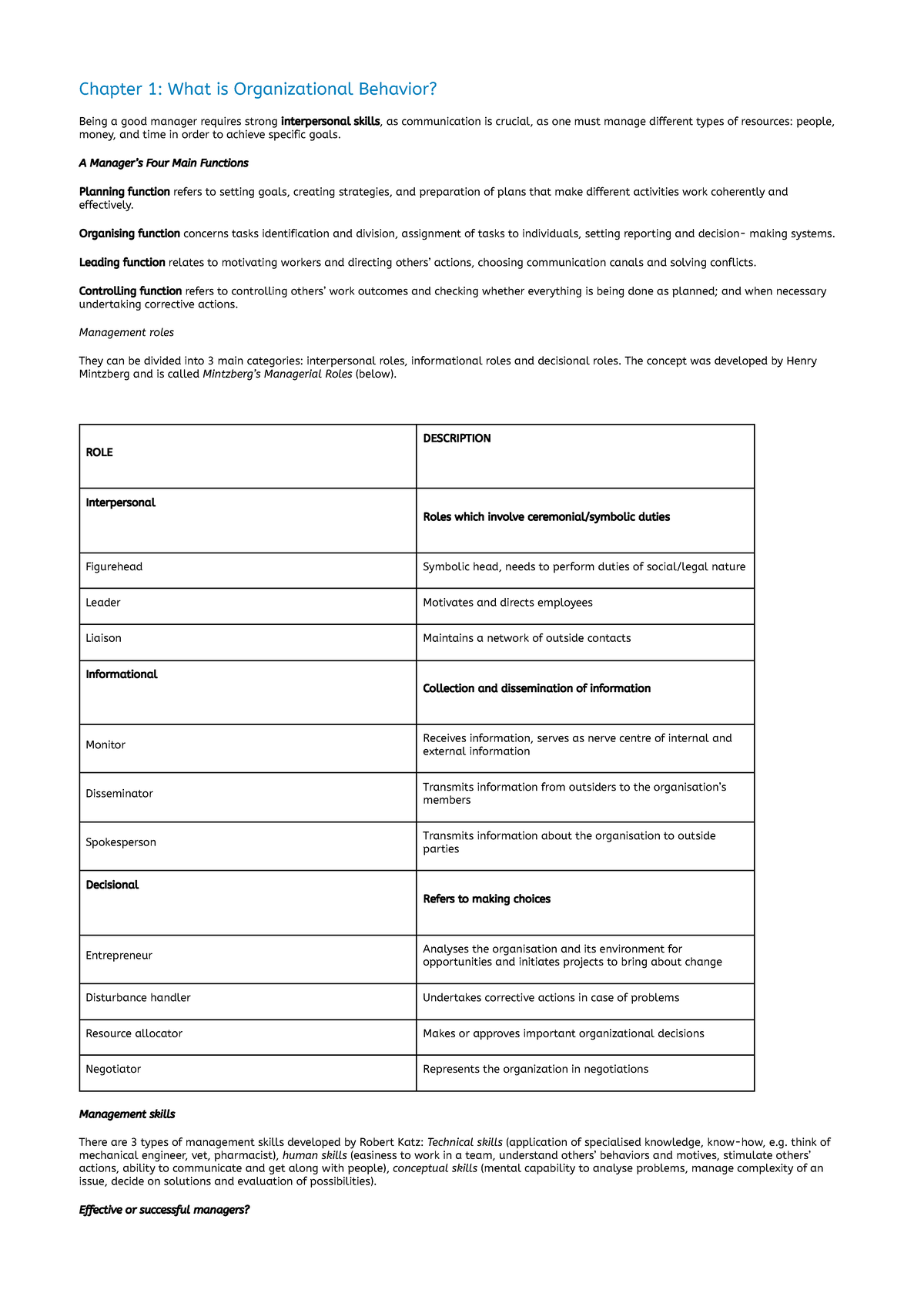 OB 101: Chapter 1 - Understanding Organizational Behavior - Studocu