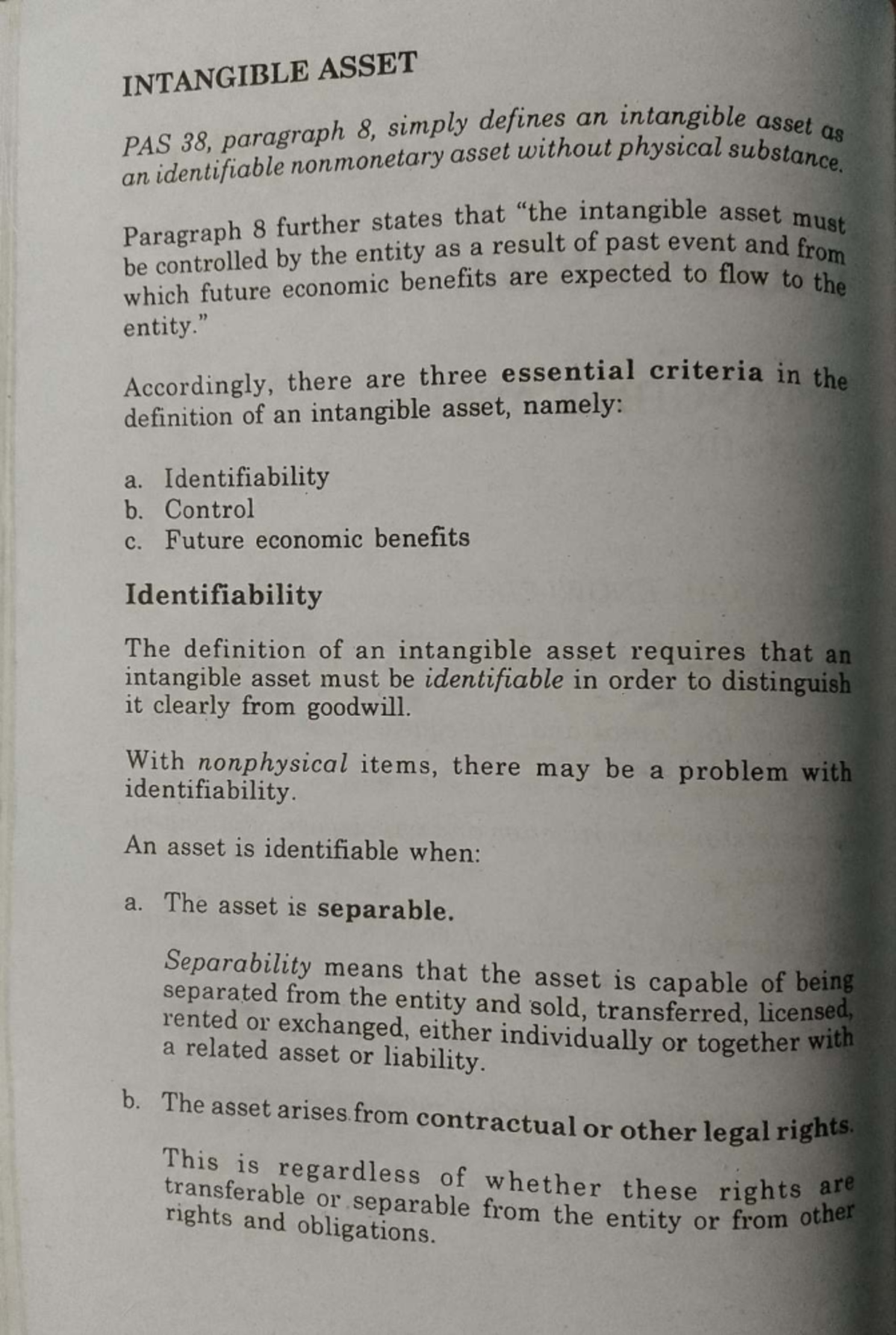 INTANGIBLE ASSET: Understanding PAS 38 and Its Key Criteria - Studocu