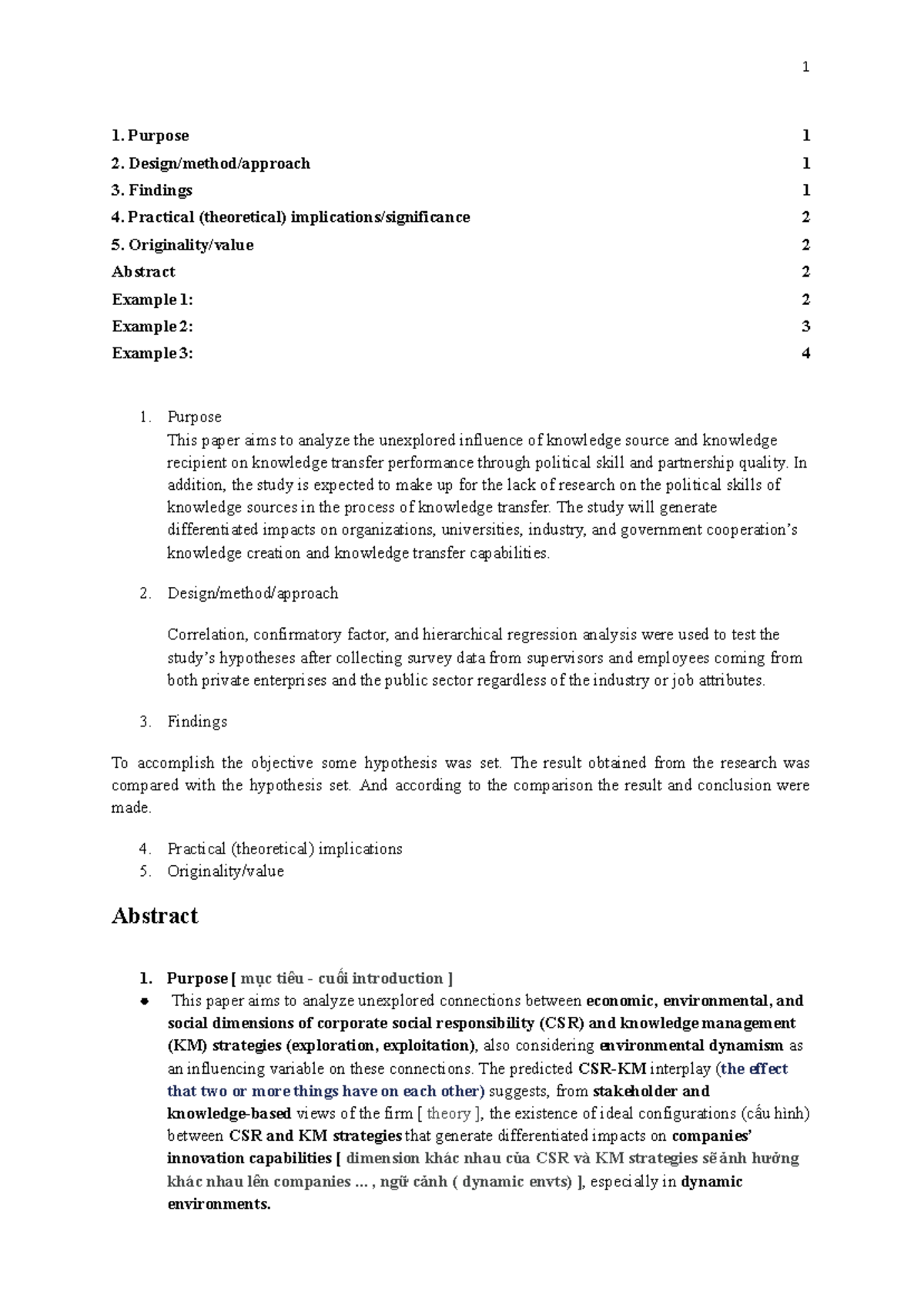 Copy of Abstract assignment - Purpose 1 Design/method/approach 1 ...