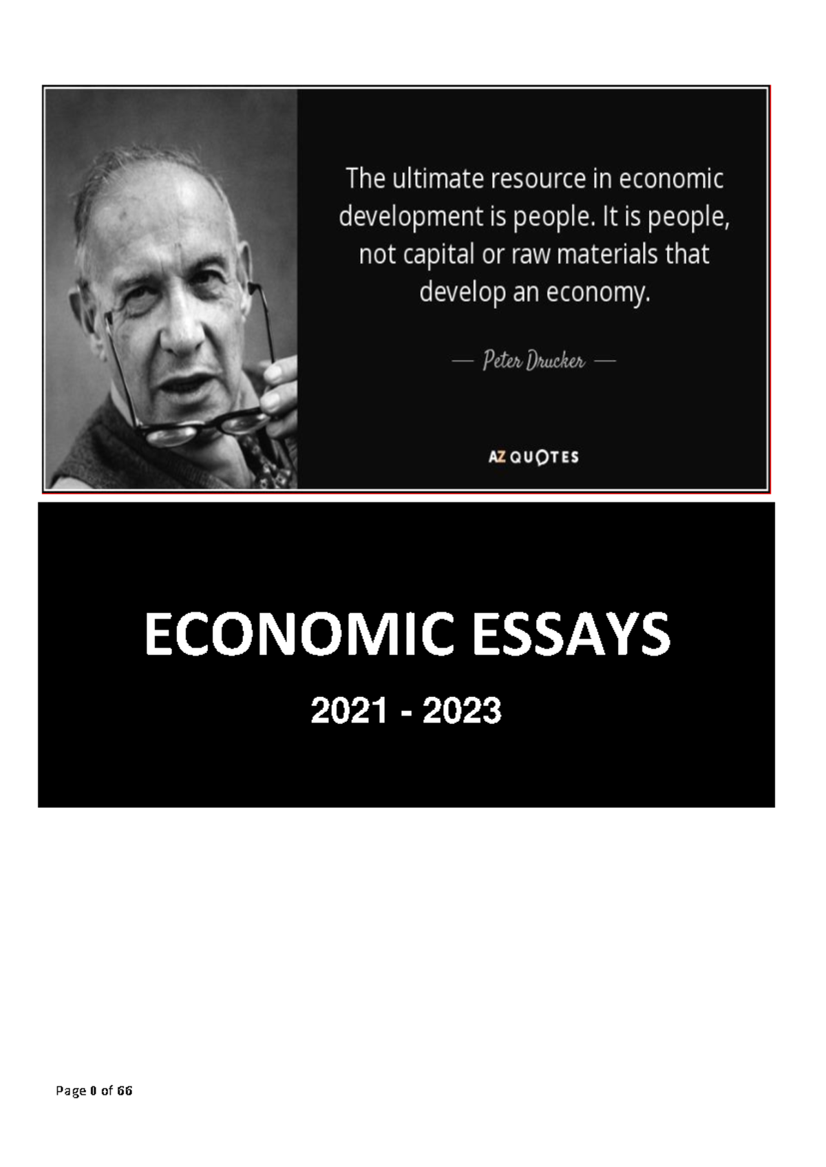 Grade 12 Economic Essays: Key Concepts for 2021-2023 (241105