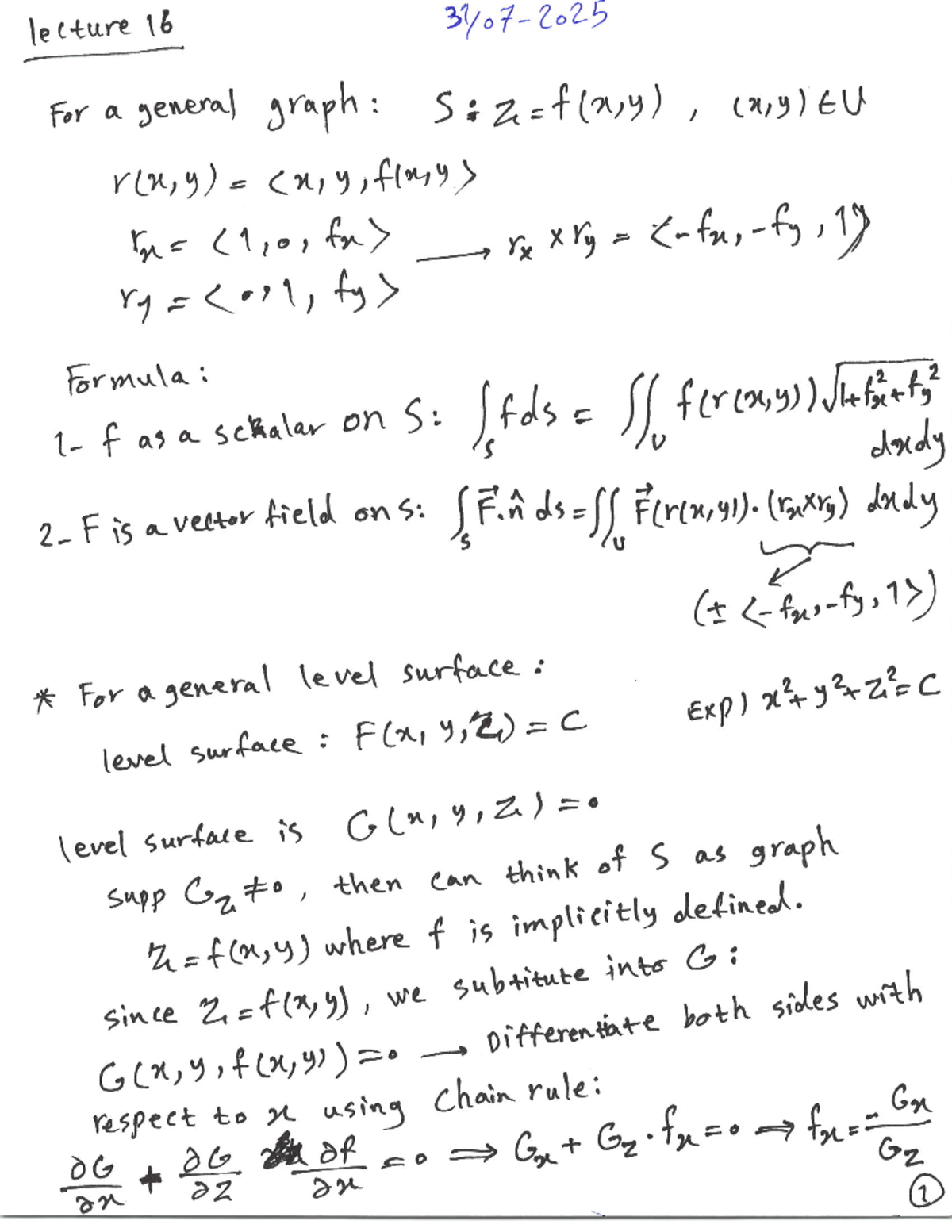 Lecture 16: Divergence Theorem and Vector Fields in General Graphs ...