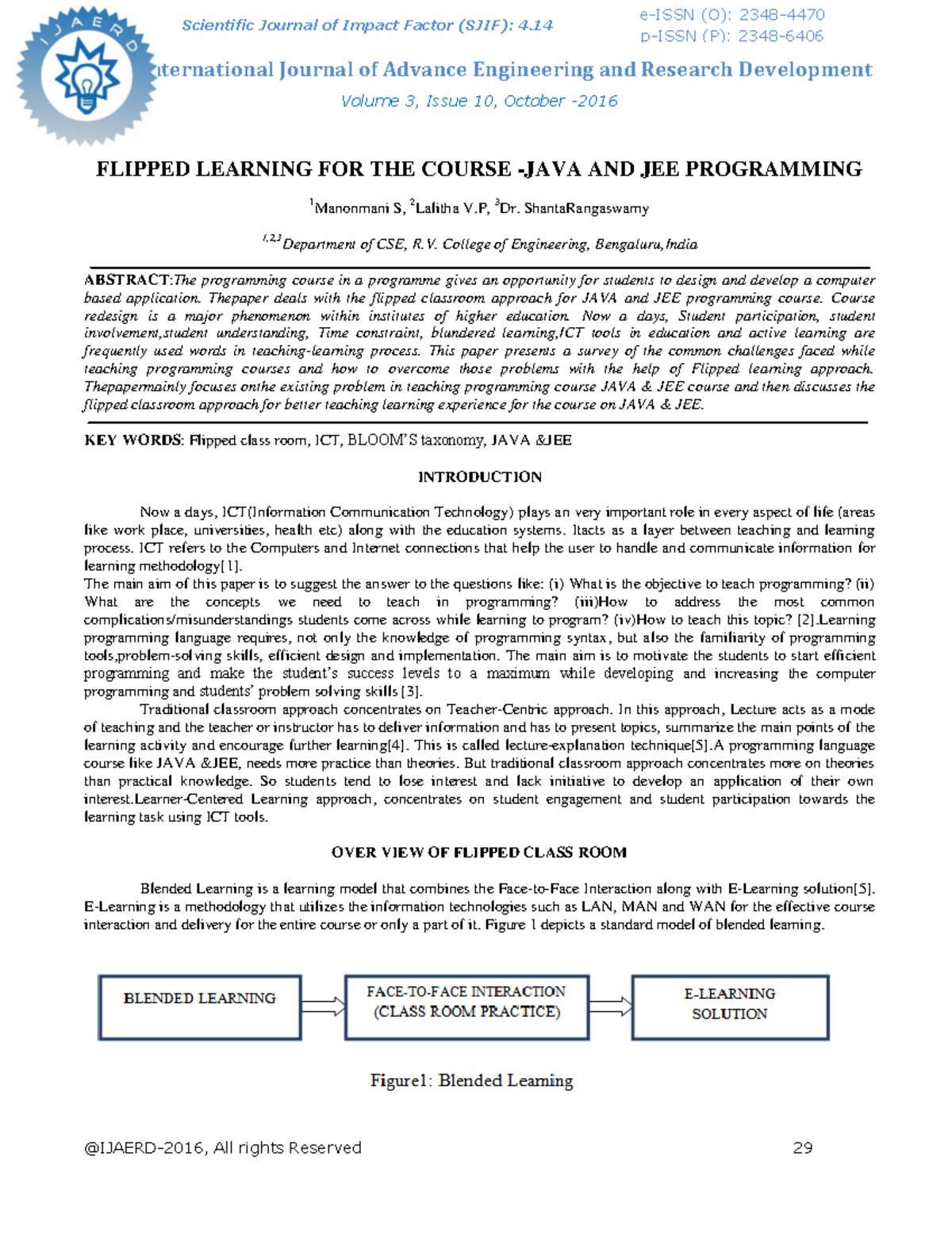 Flipped Learning for JAVA and JEE Programming - IJAERD Volume 3, Issue ...
