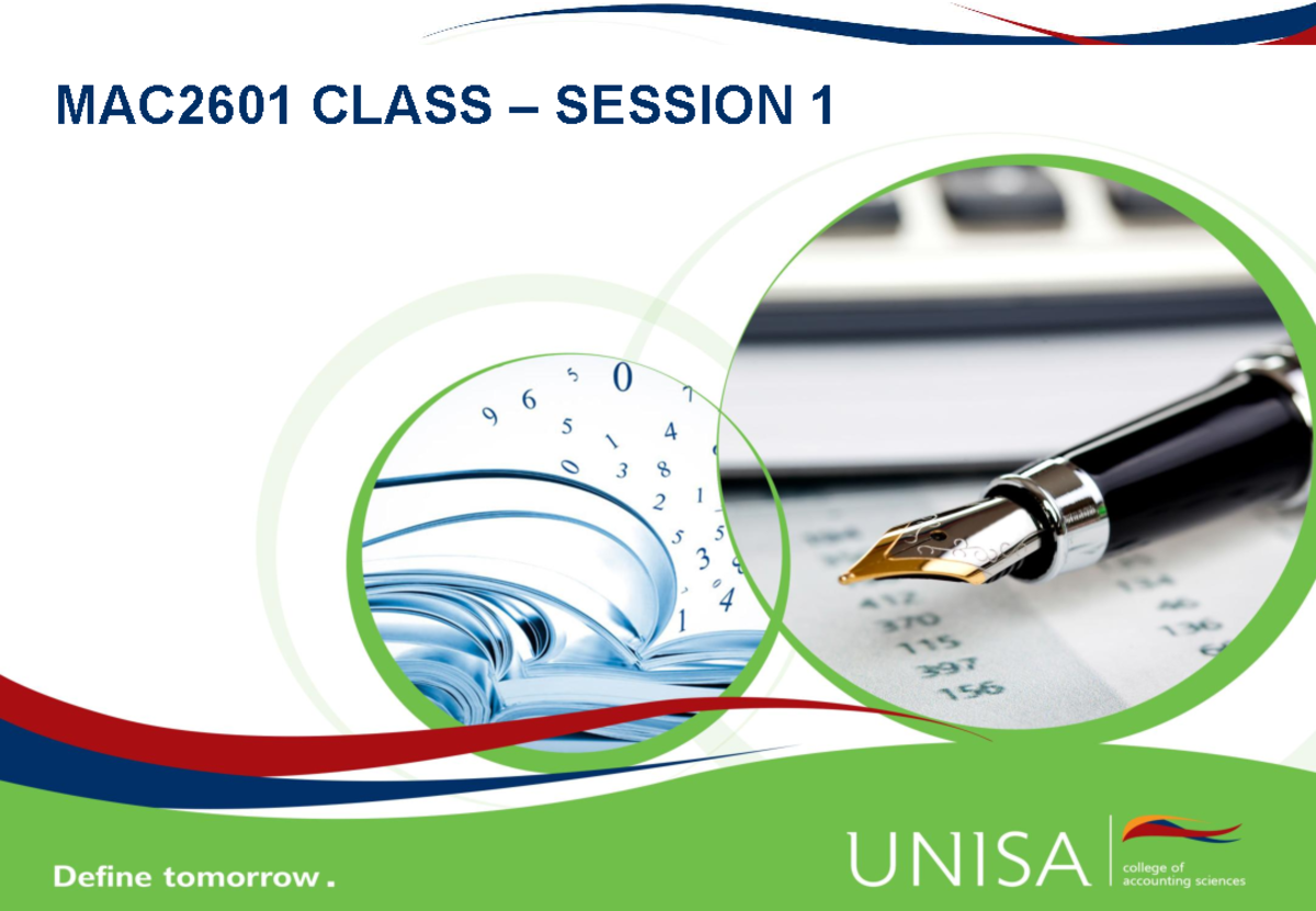 MAC2601 2026 Class Session 1 Overview and Study Guide - Studocu
