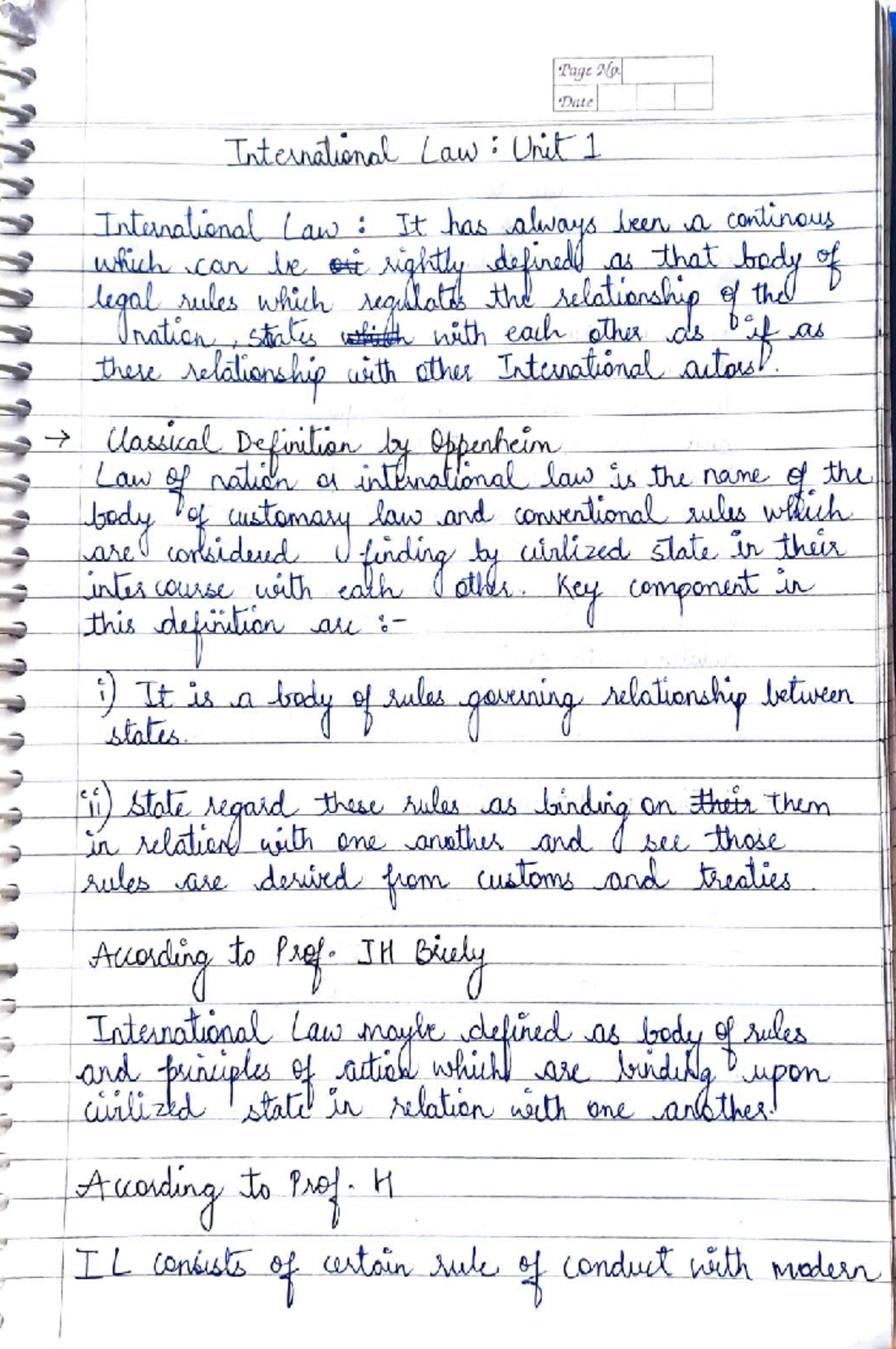 International Law CLG Notes: Unit 1 Overview and Key Concepts - Studocu