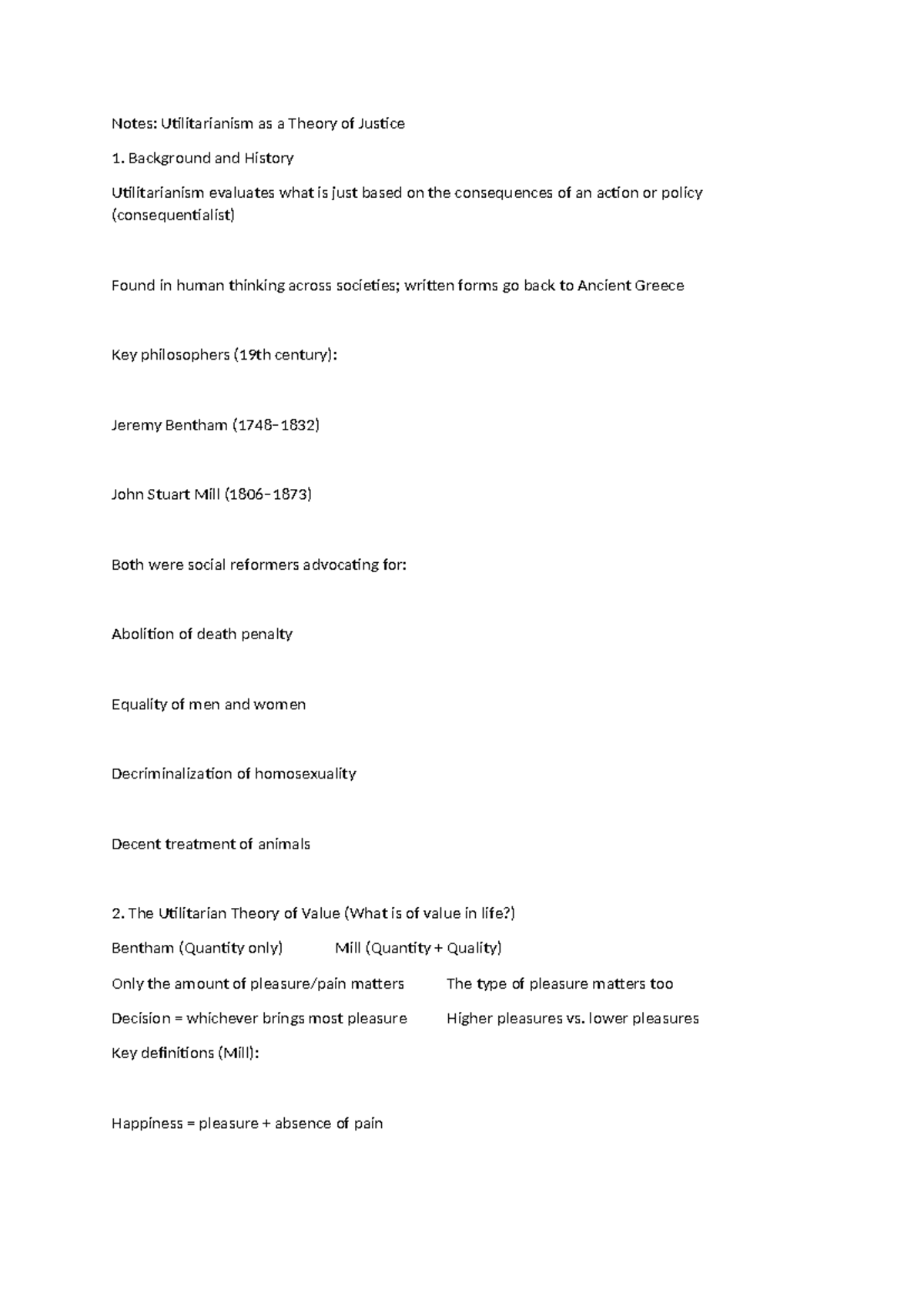 Utilitarianism Theory Of Justice