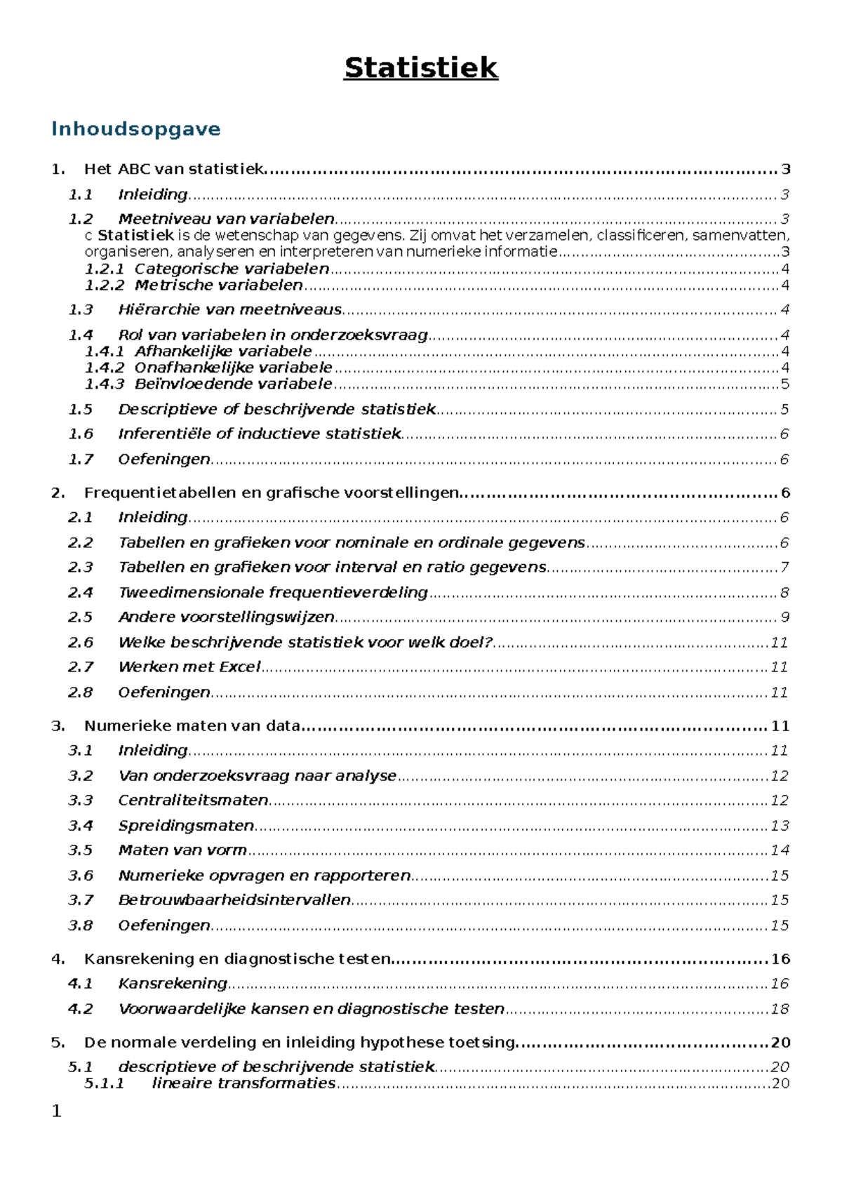 Statistiek: Inleiding, Meetniveaus en Descriptieve Statistiek (STATS101 ...