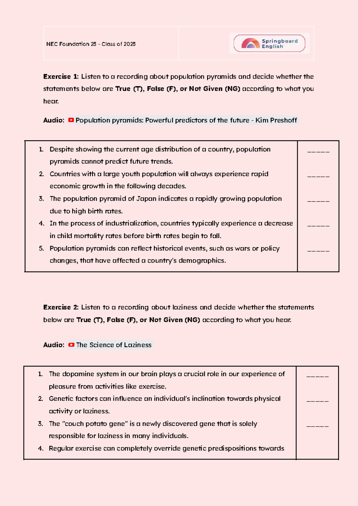 NEC Foundation 25 Class of 2025: Population Pyramids & Laziness ...
