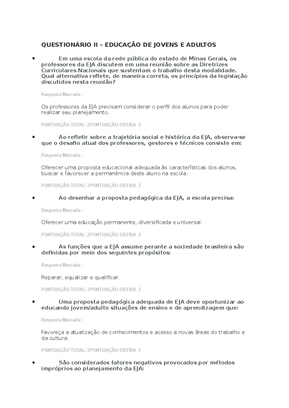 Questionário I – Metodologias E Estratégias Inovadoras - QUESTIONÁRIO I ...