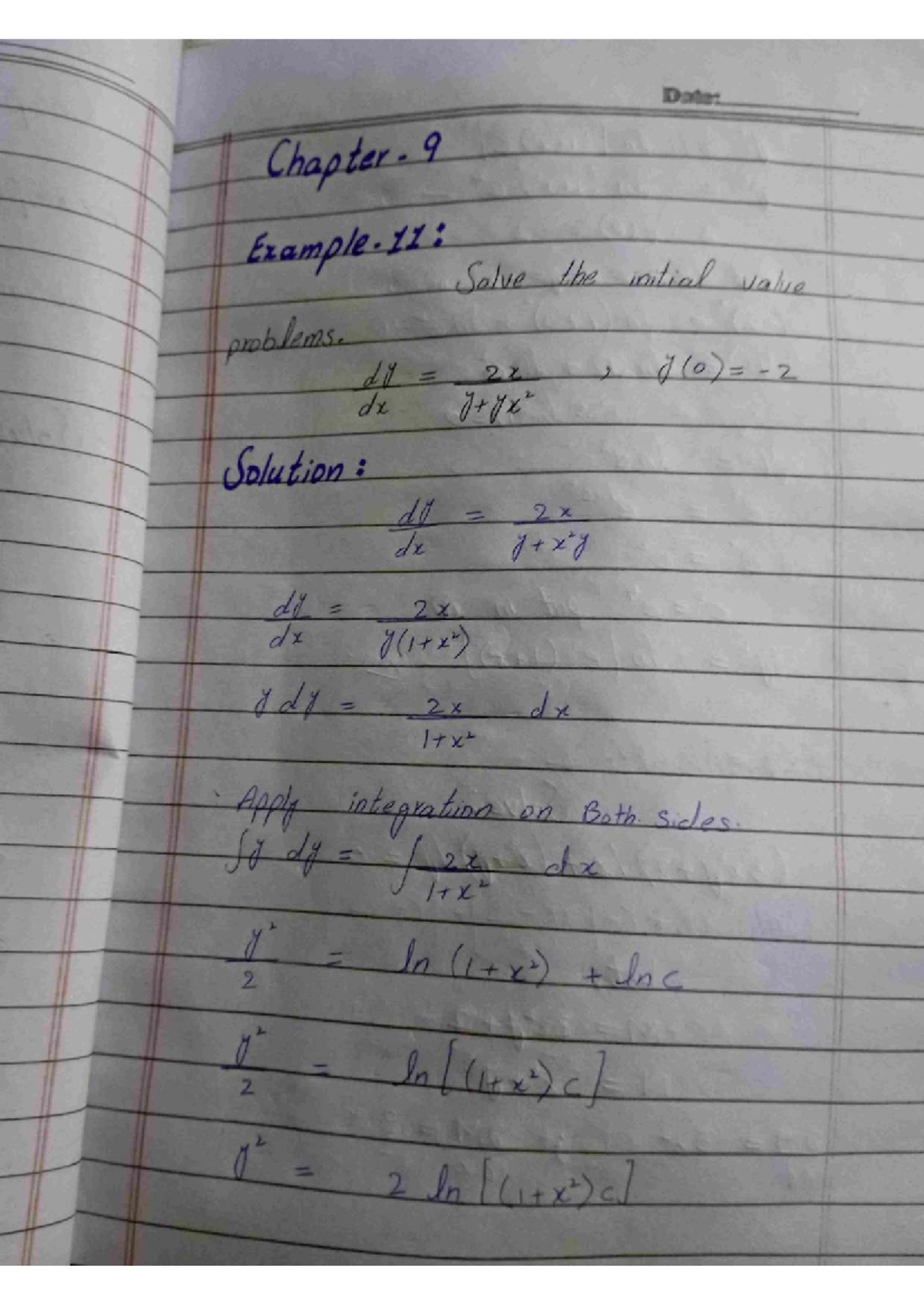 Differential Equations: Chapter 9 Examples & Solutions - Studocu