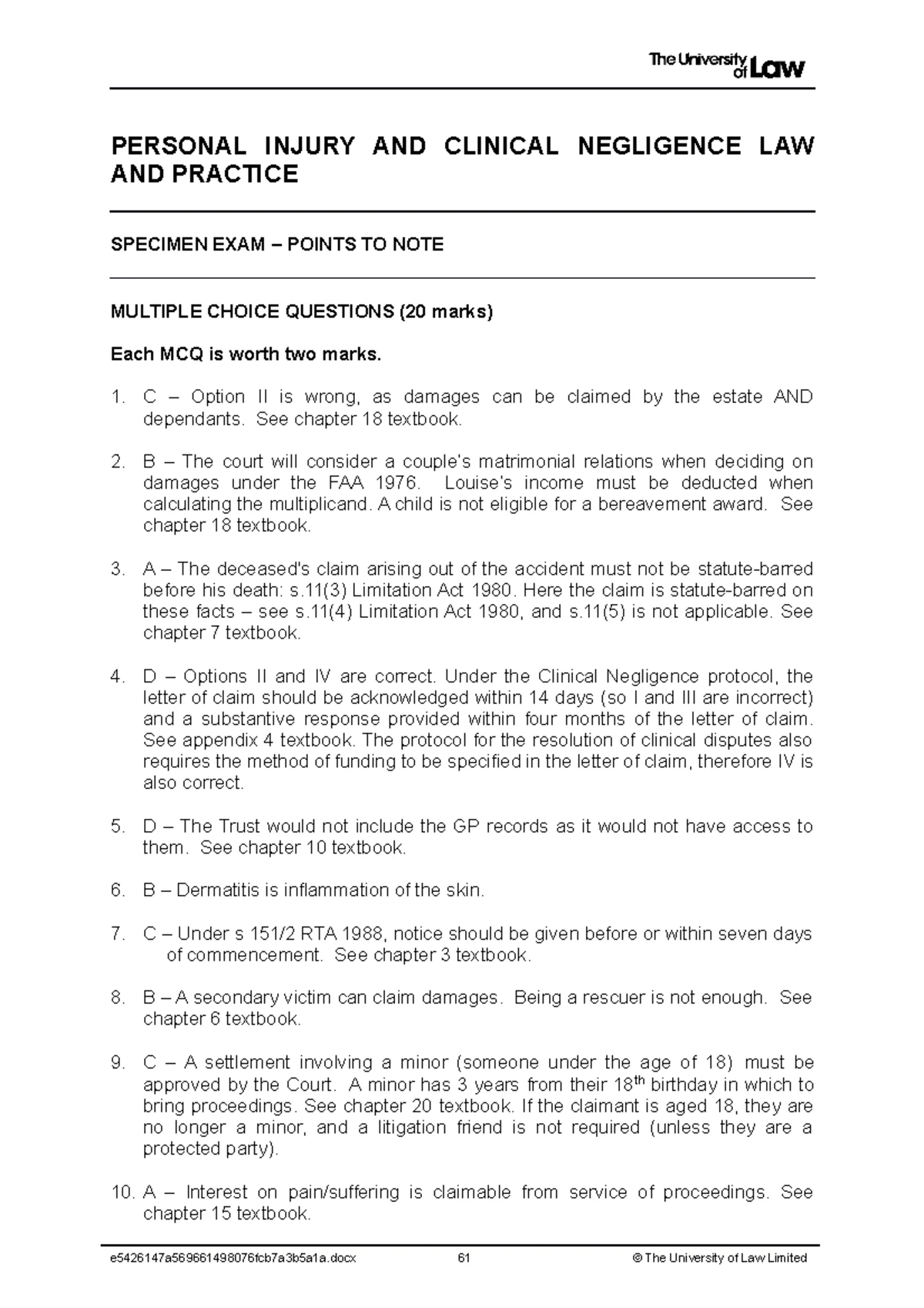 2324 PICN WS05 CE01 Unit 5 Guide: Personal Injury Law and Drafting ...