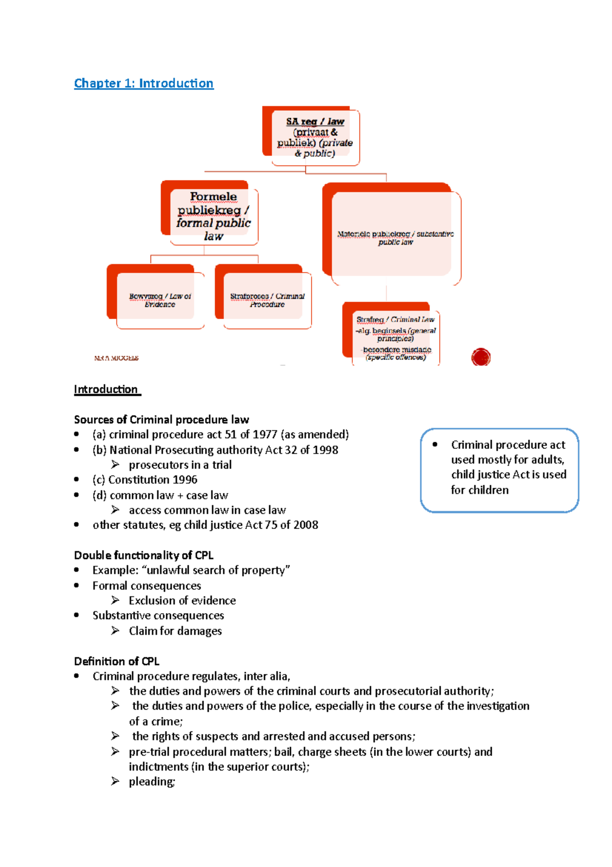 Criminal Procedure (CPL) Chapter 1: Overview and Key Concepts - Studocu