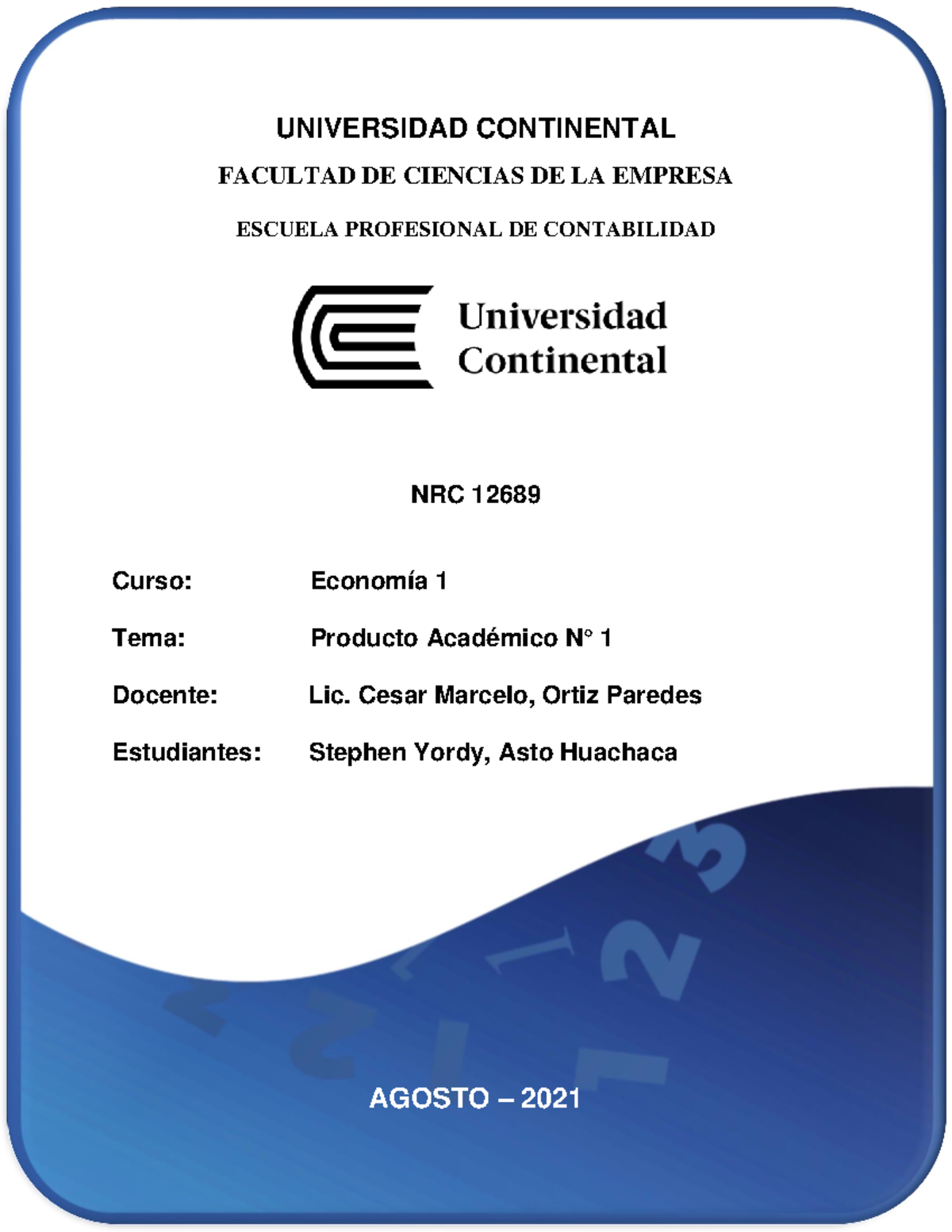 Producto Académico N° 1 - Economía 1: Análisis de Mercados del COVID-19 - Document Preview
