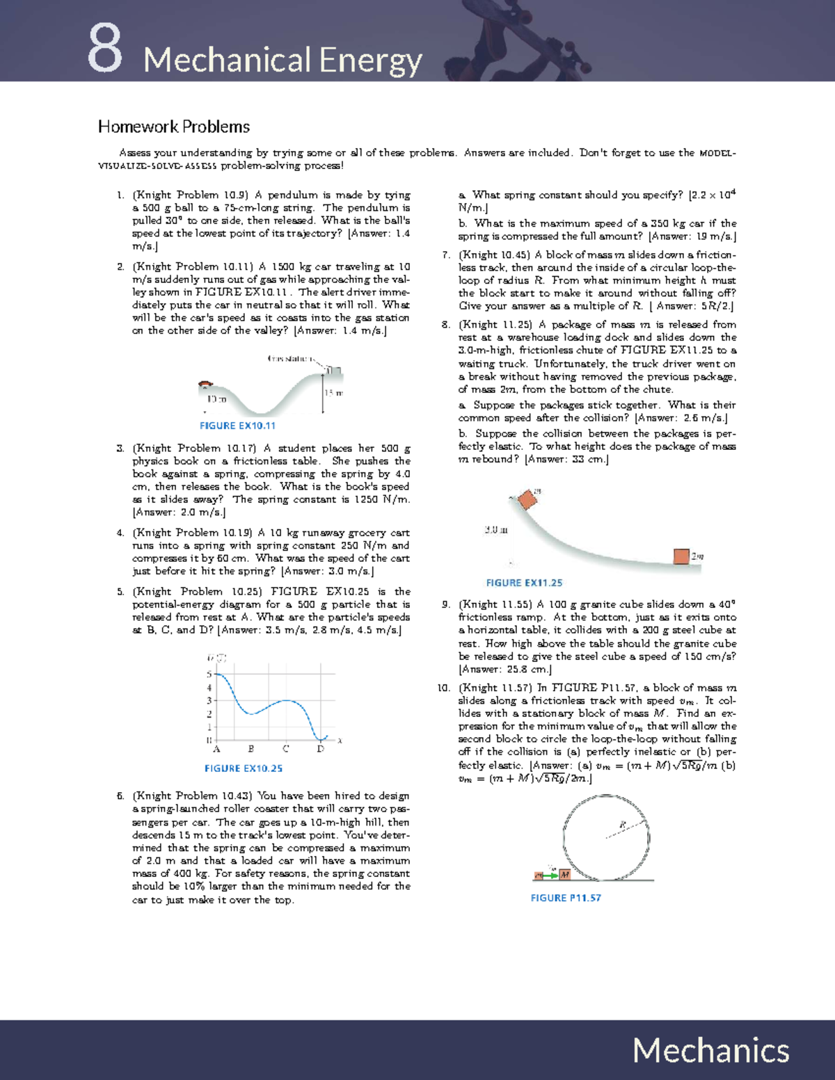 Mechanical Energy Homework Problems (Course Code: ME 101) - Studocu