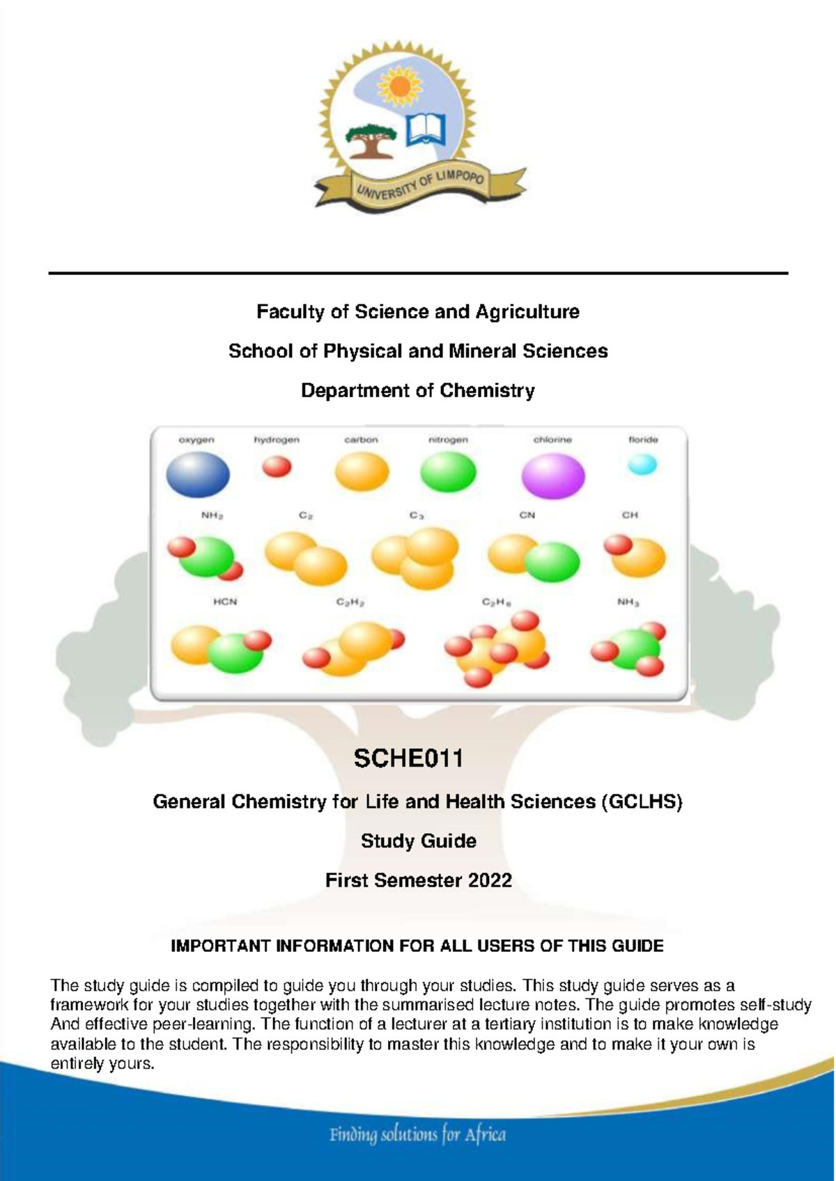 SCHE011 General Chemistry Study Guide for First Semester 2022 - Studocu